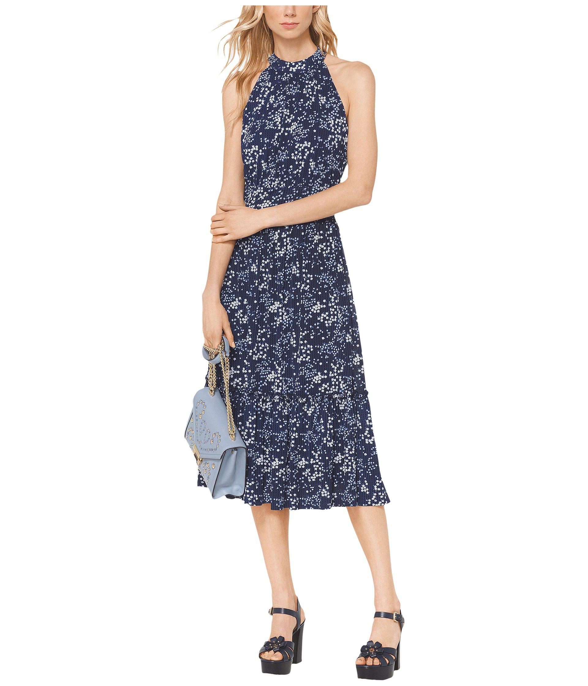 MICHAEL Michael Kors Synthetic Scatter Blooms Print Tier Midi 