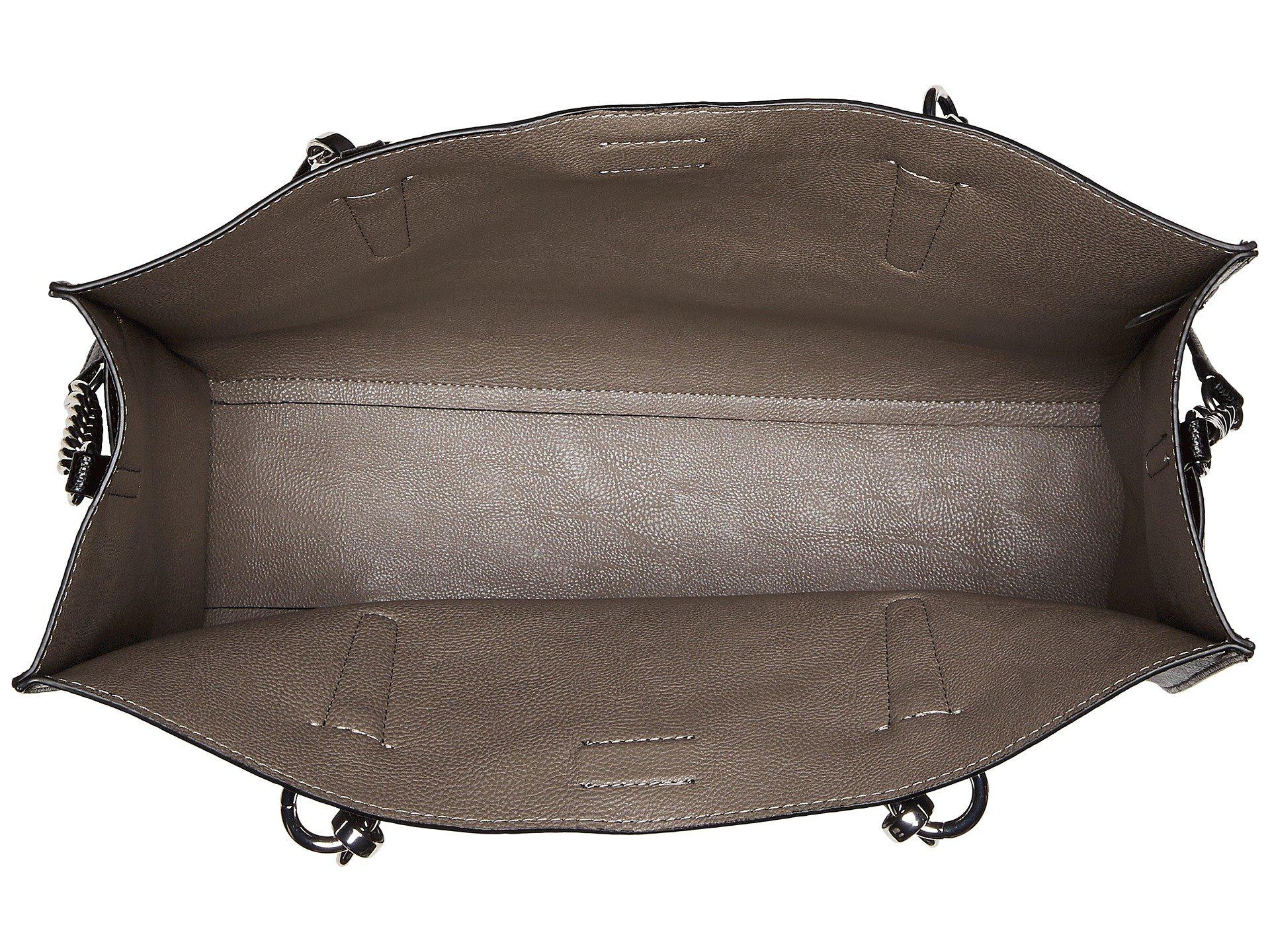 Calvin Klein Leather Reversible East/west Novelty Box Tote Black/grey