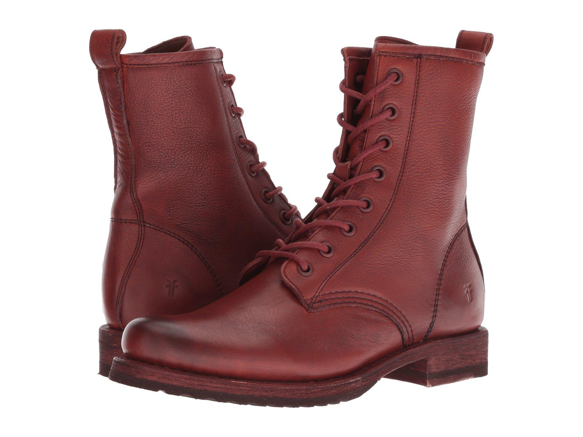frye veronica combat red clay