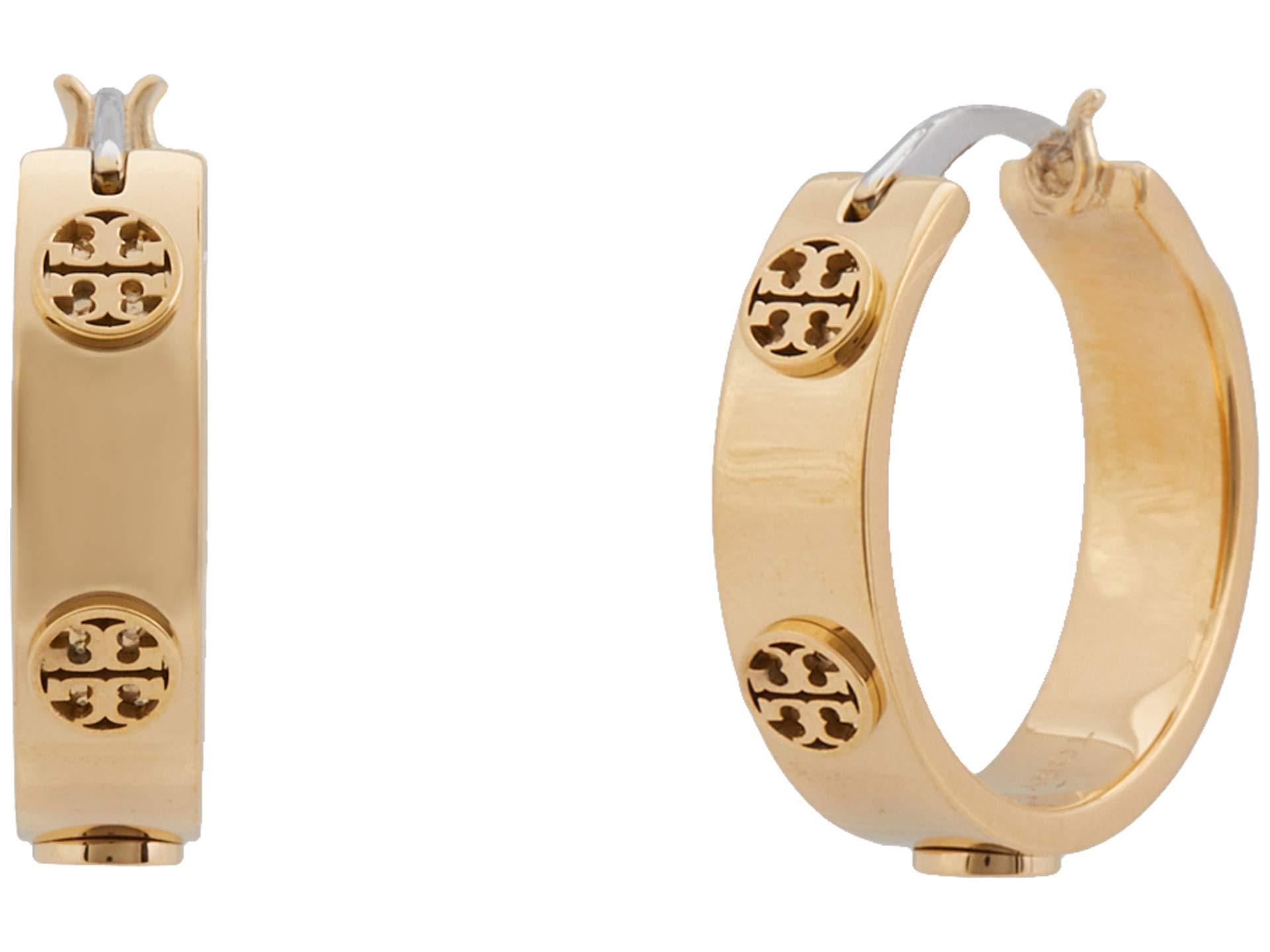 Tory Burch Miller Stud Huggie Earrings in Gold (Metallic) - Save 