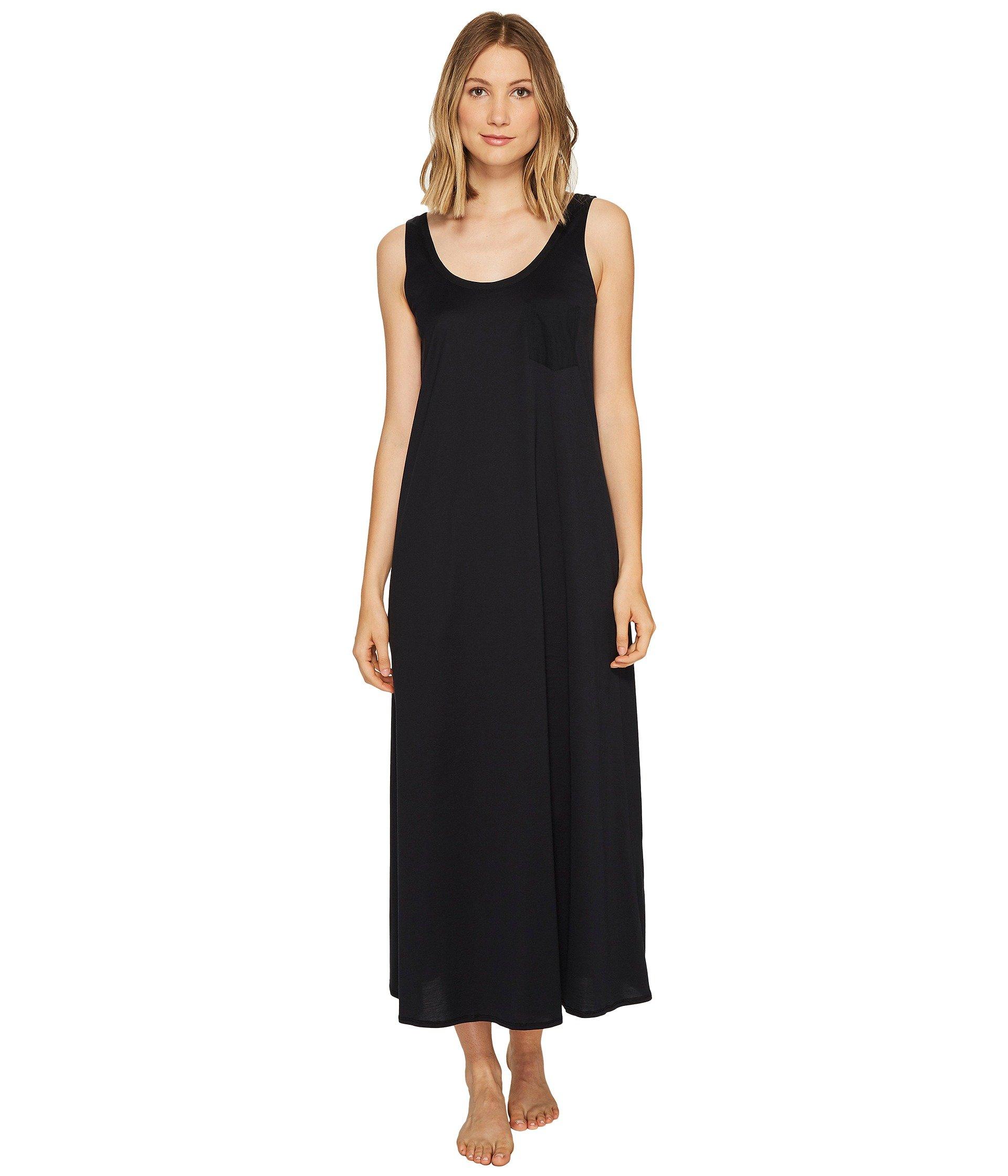 Hanro Cotton Deluxe Long Tank Nightgown in Black - Lyst