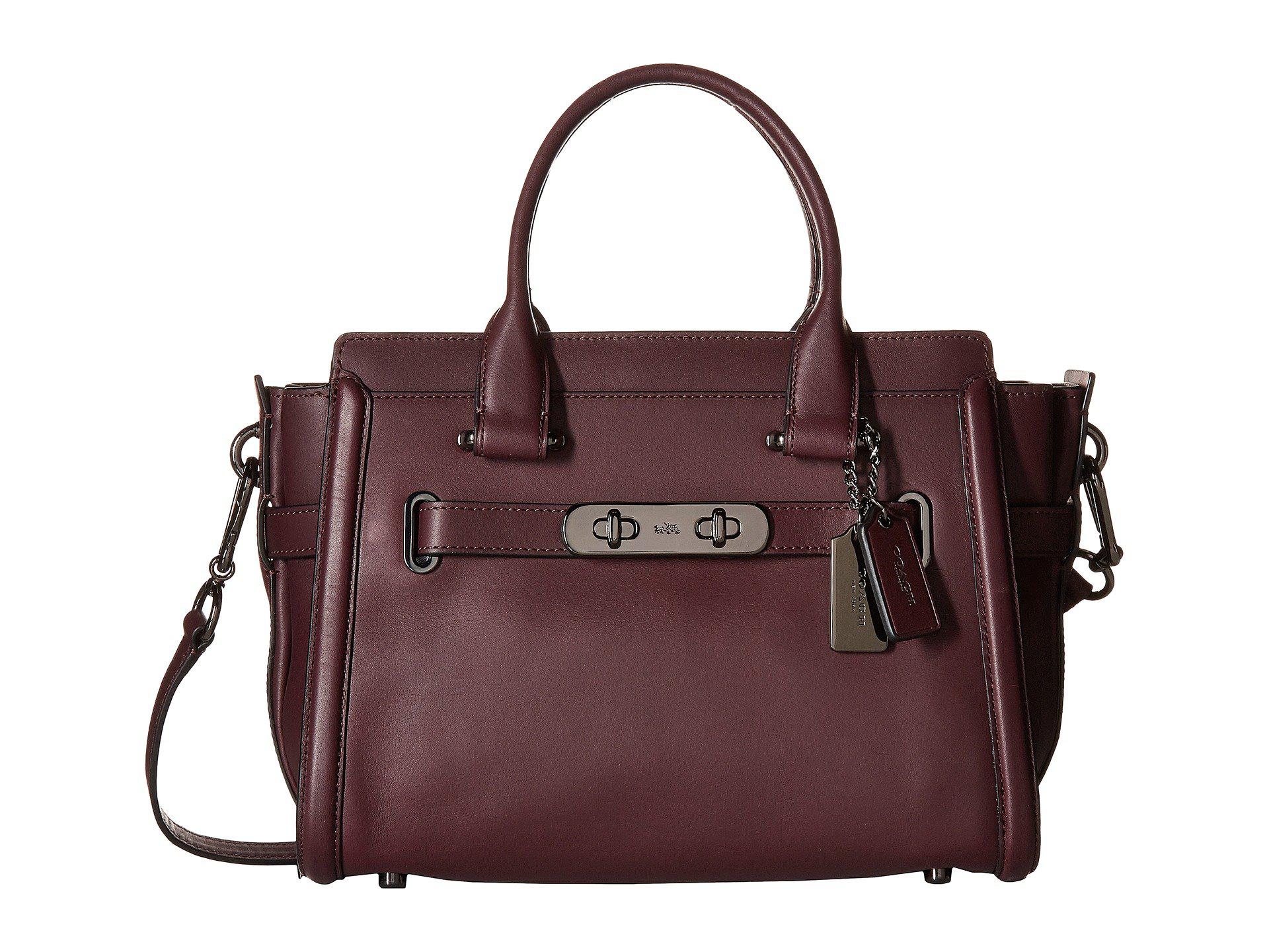 COACH Leather Glovetan Swagger 27 (dk/oxblood) Handbags in Brown Lyst