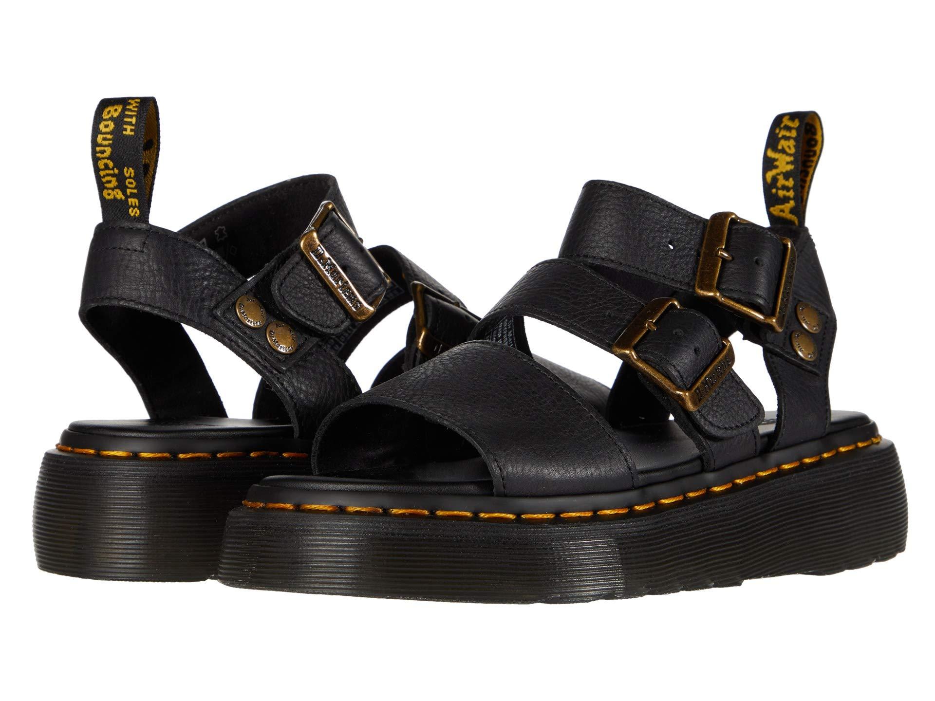 Dr. Martens Leather Gryphon Platform Gladiator Sandals in Black | Lyst