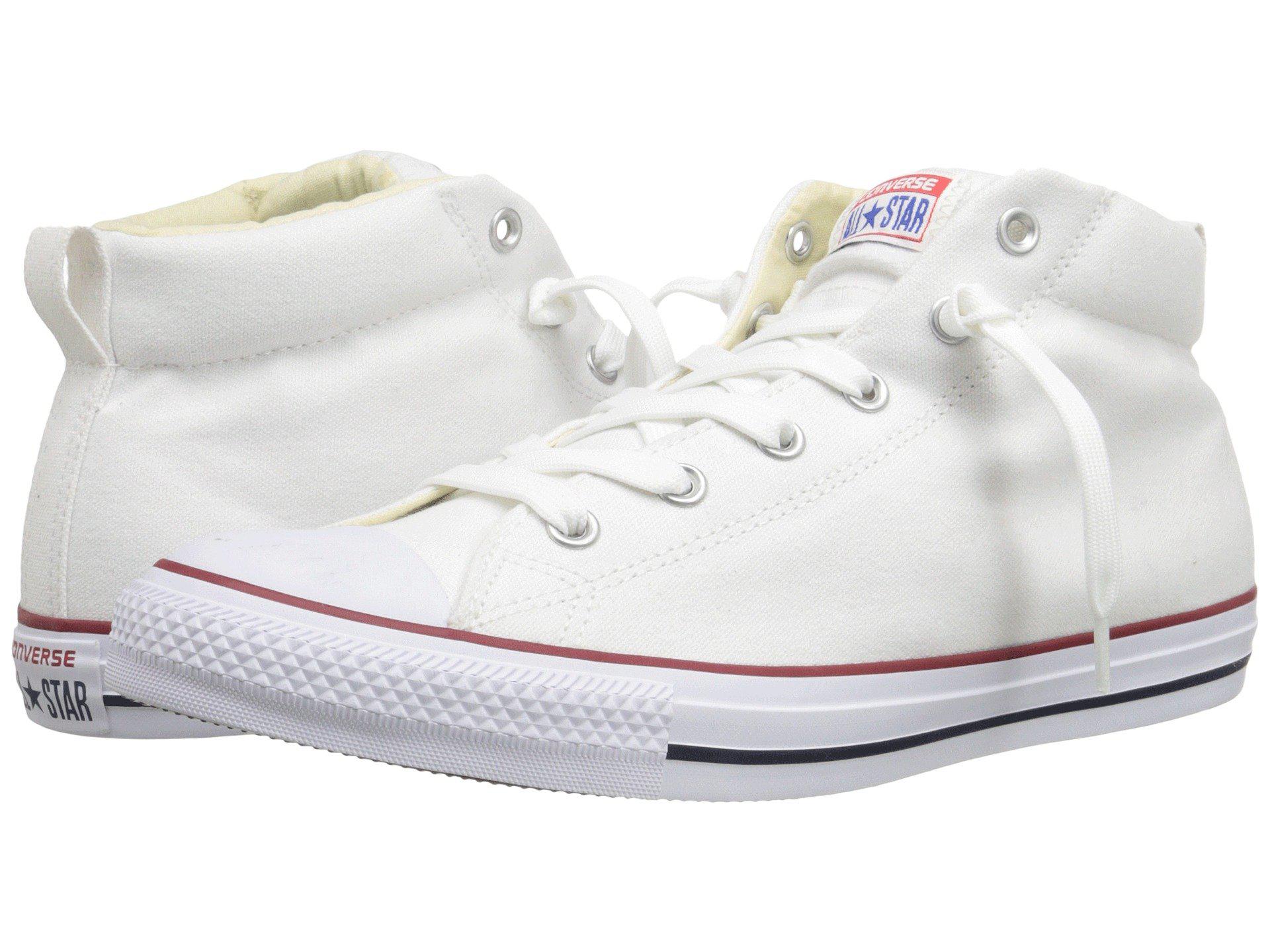 Converse Chuck Taylor(r) All Star(r) Street Core Canvas Mid (white/natural/ white) Lace Up Casual Shoes | Lyst