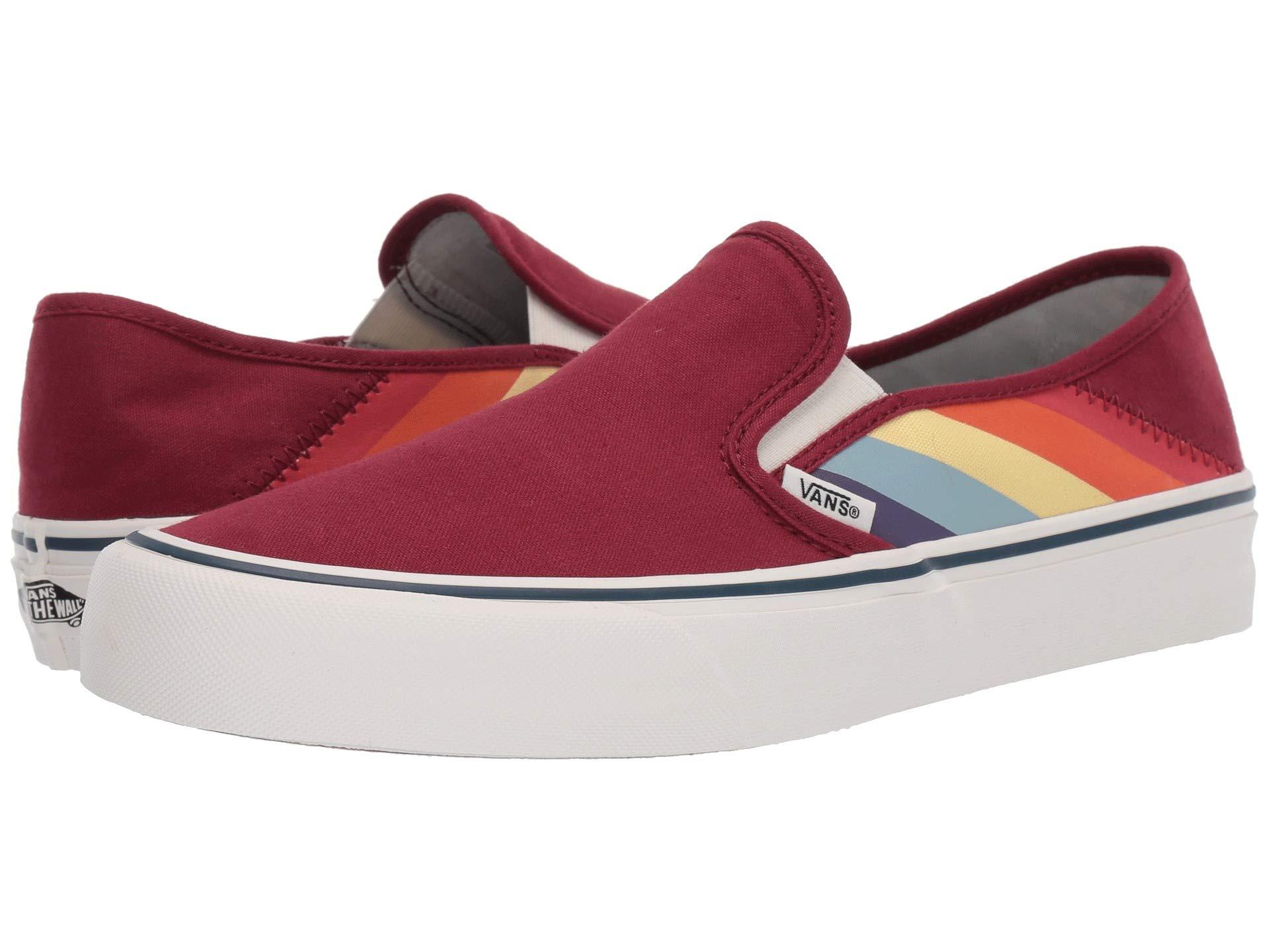 Vans Canvas Rad Rainbow Slip-on Sf Womens Shoes in Red | Lyst