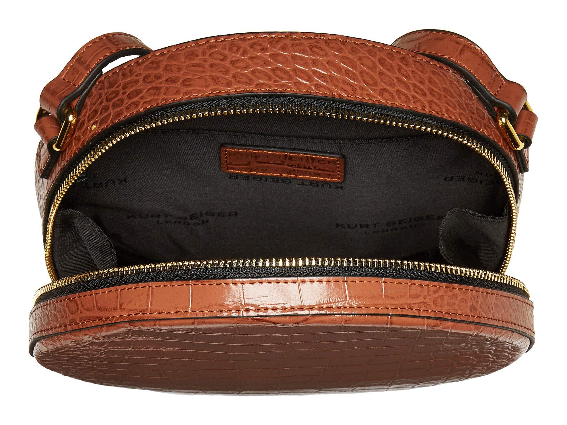 Kurt Geiger Leather Richmond Round Crossbody (tan) Cross Body Handbags