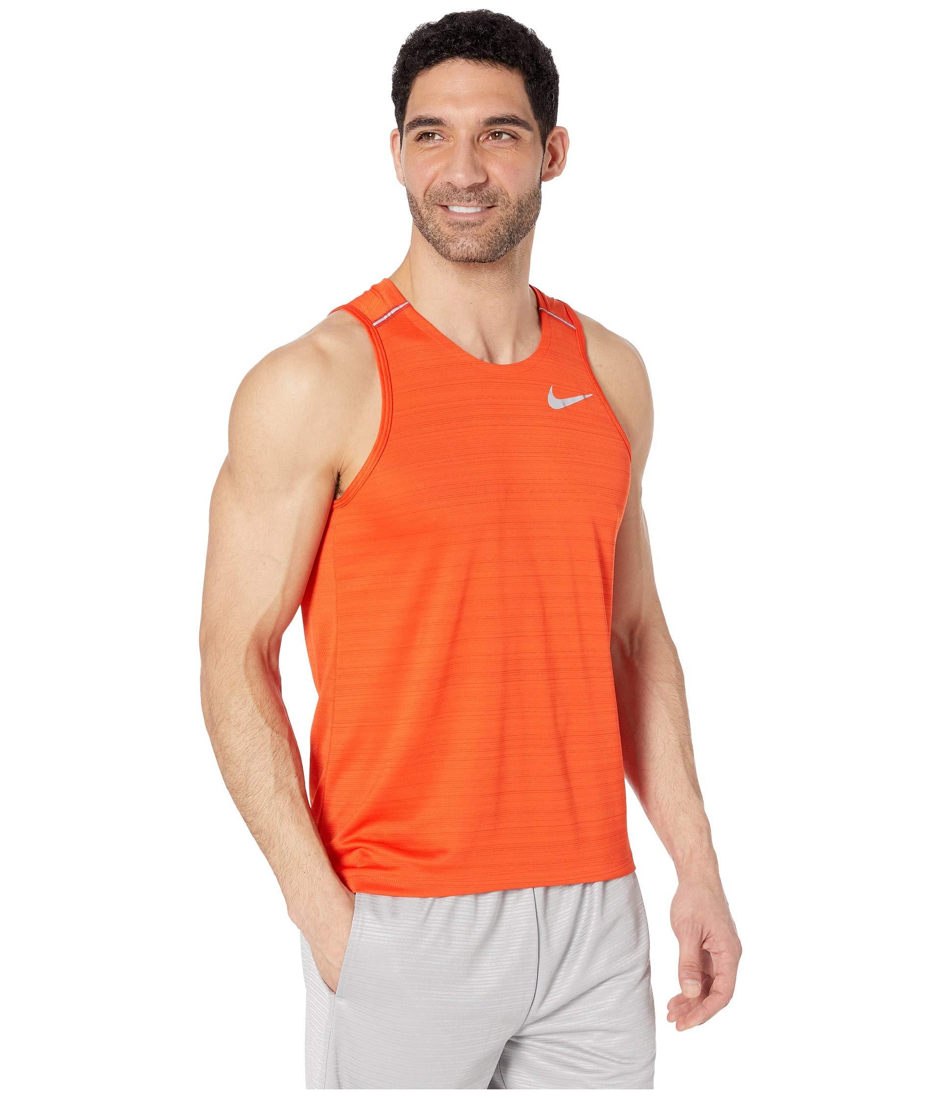 Nike Synthetic Dry Miler Tank Top (white/vast Grey/reflective Silver) Men's  Sleeveless in Orange for Men | Lyst
