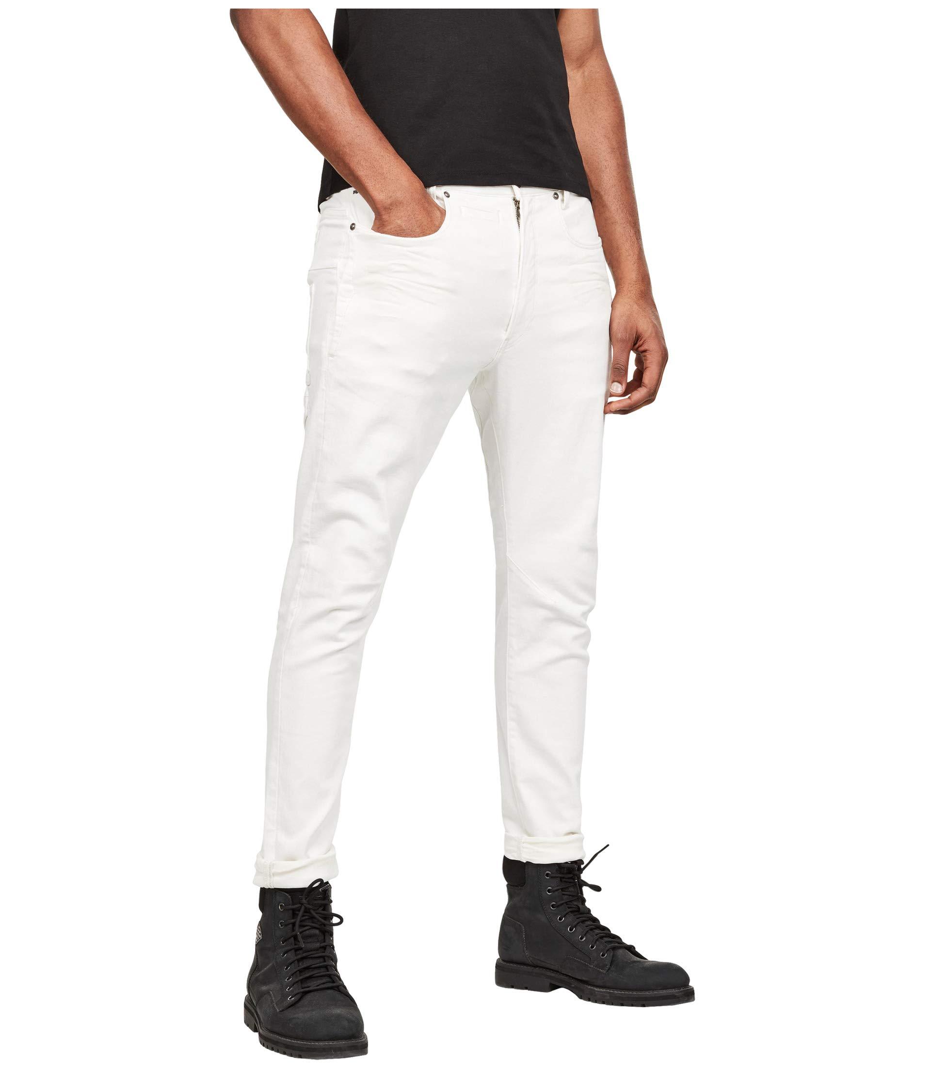 G-Star RAW Denim D-staq 3-d Slim Jeans In White for Men - Lyst