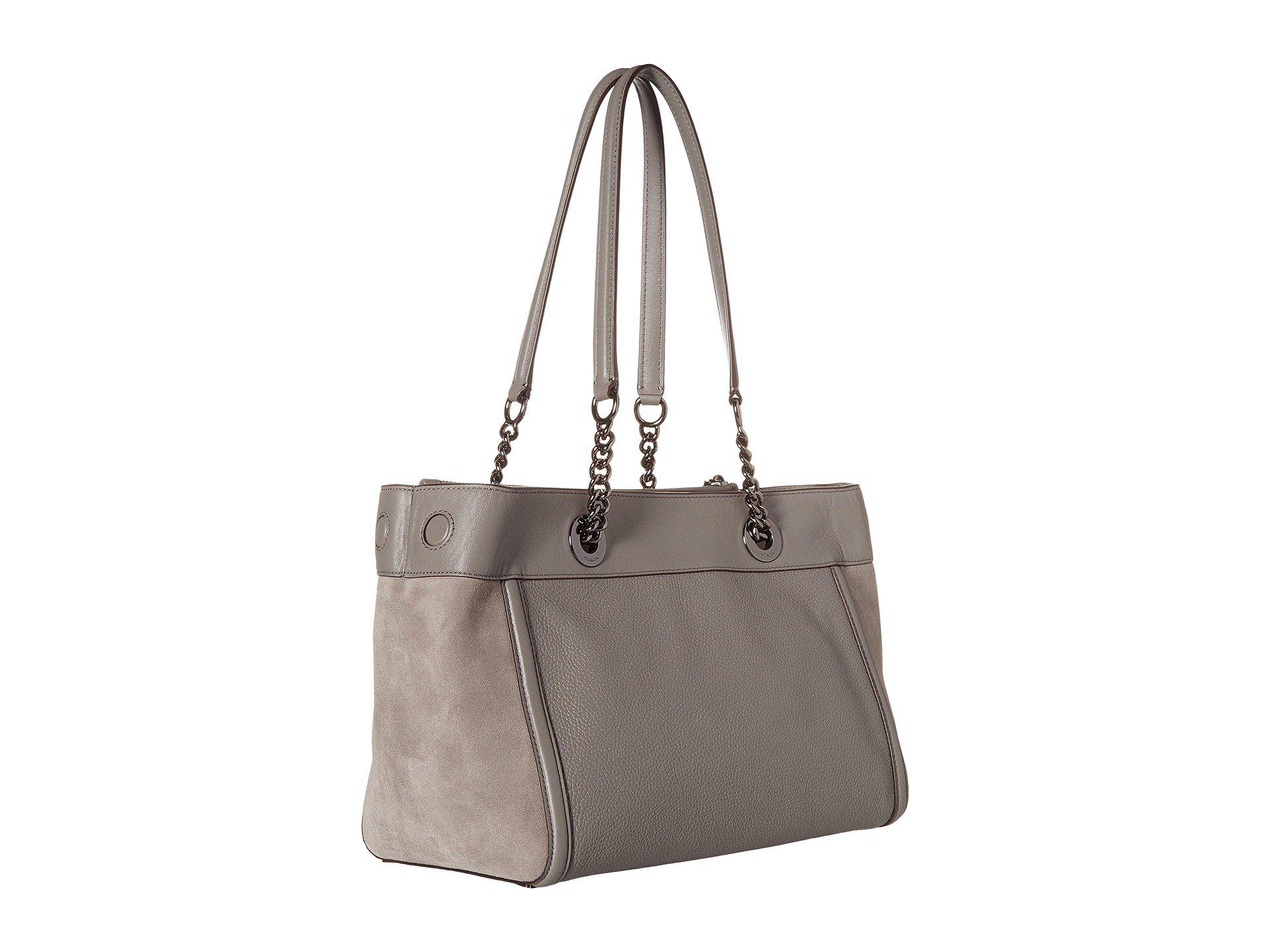 coach edie turnlock heather grey