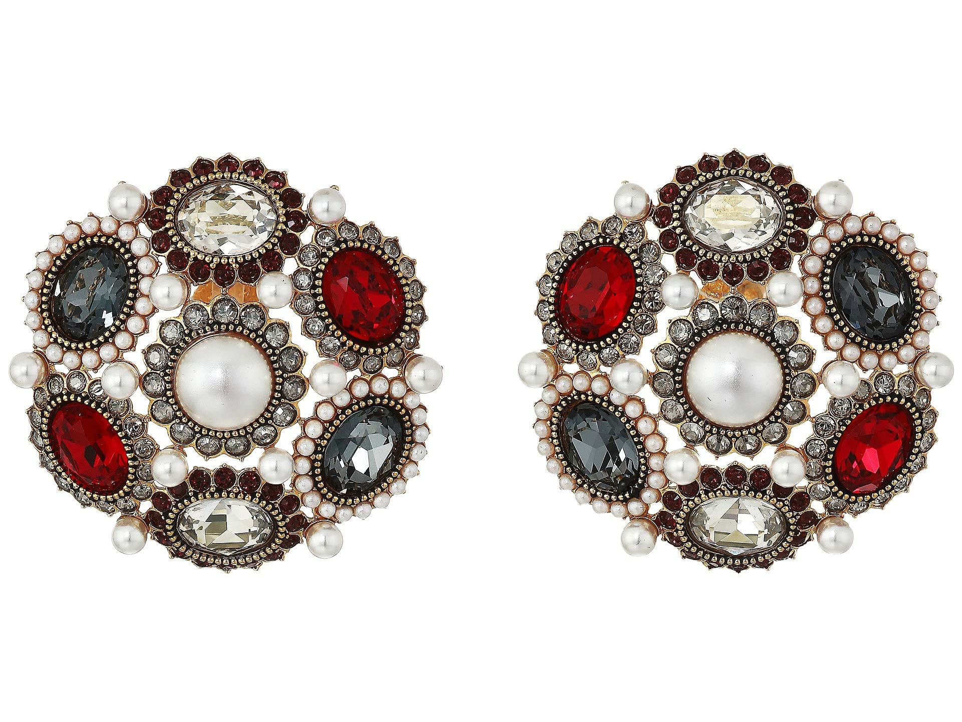 Millennium Clip Earrings Dark Multi Gold Plating Earring Millennium Clip Earrings Dark Multi Gold Plating Earring