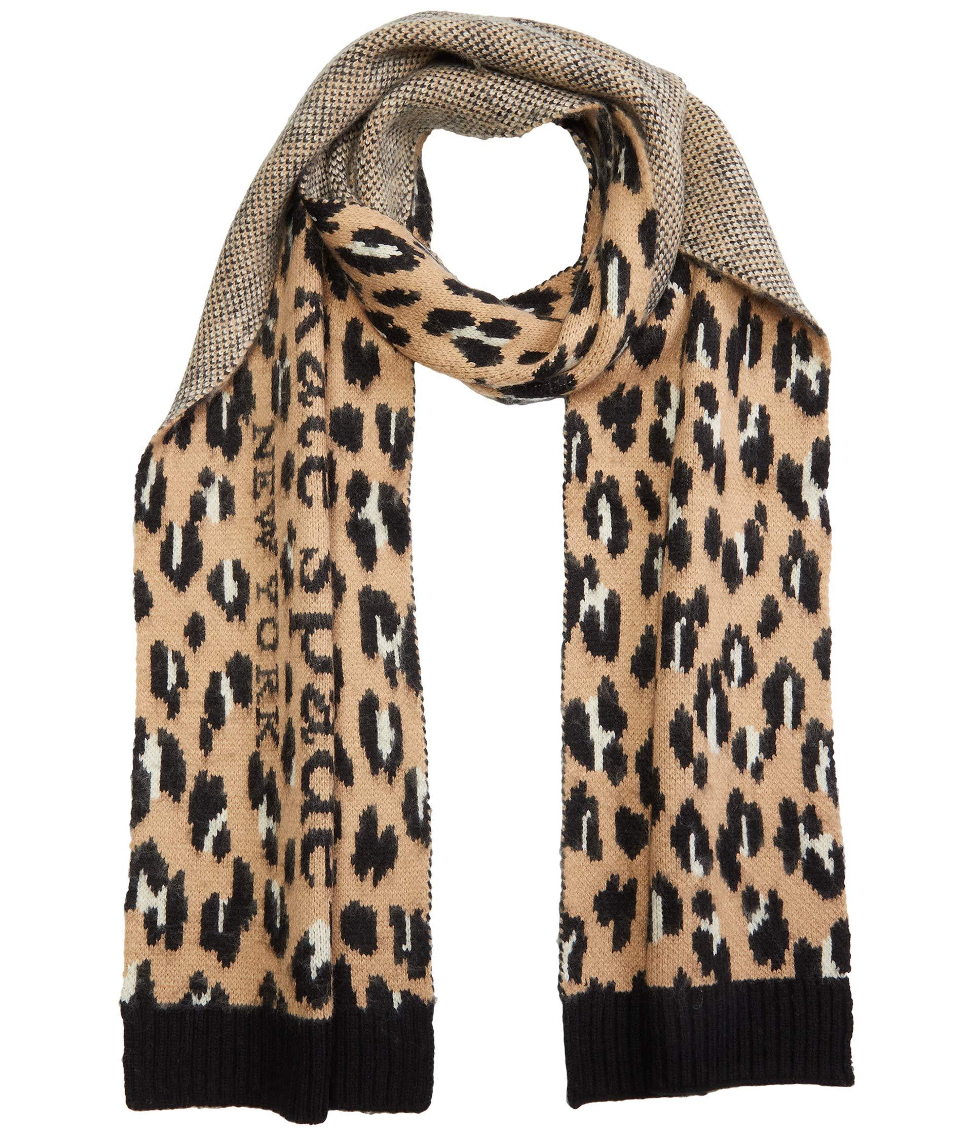 Kate Spade Synthetic Leopard Scarf in Brown - Lyst