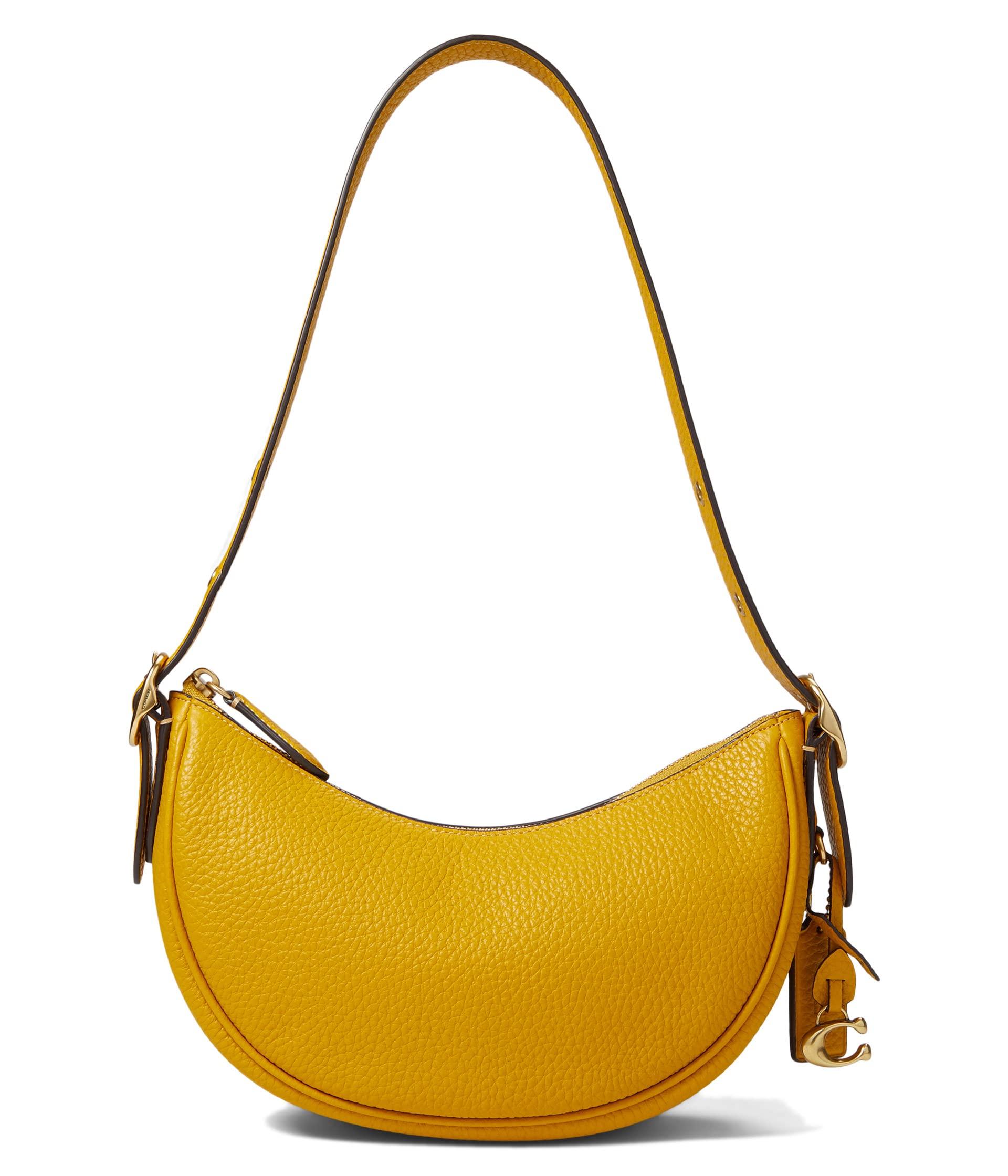 COACH Soft Pebble Leather Luna Shoulder Bag in Yellow Lyst