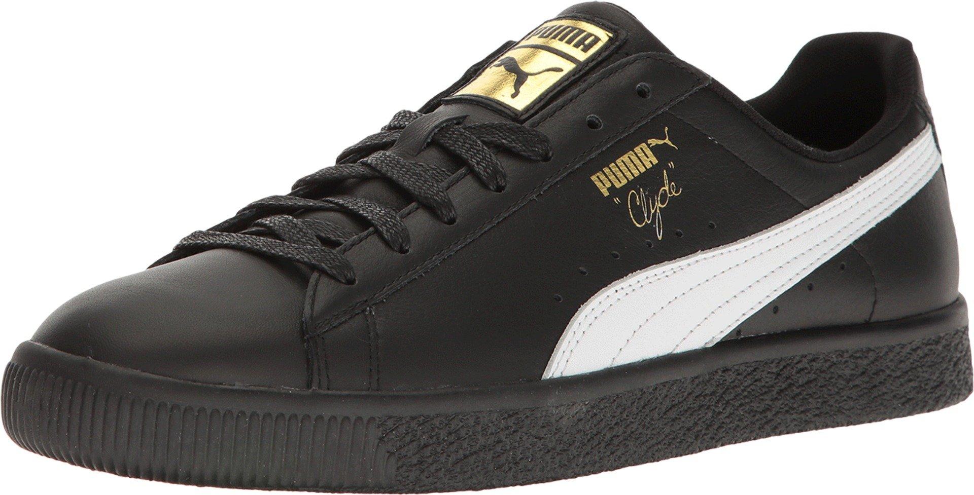 PUMA Leather Clyde Core L Foil in Black/White/Gold (Black) for Men - Lyst