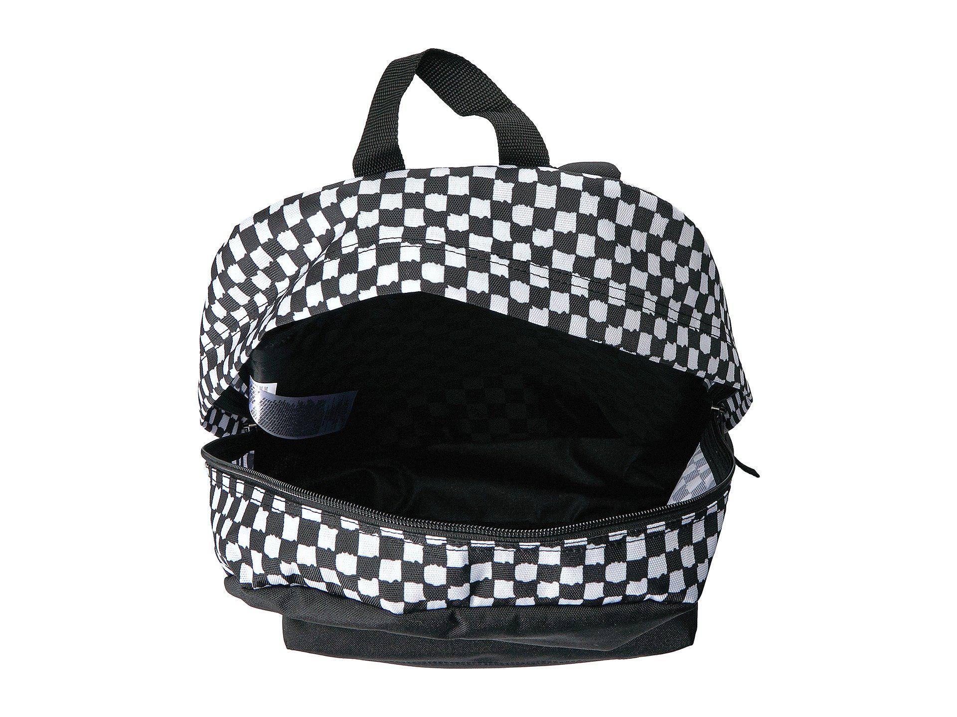 vans realm classic diy checkerboard black & white backpack