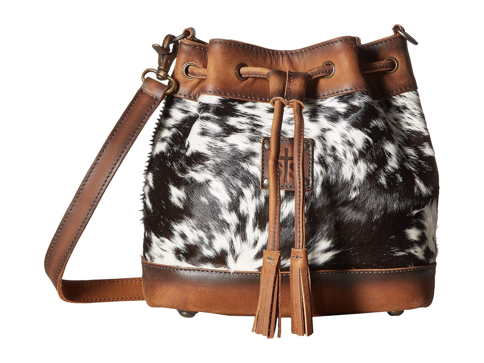 sts cowhide bucket bolsa