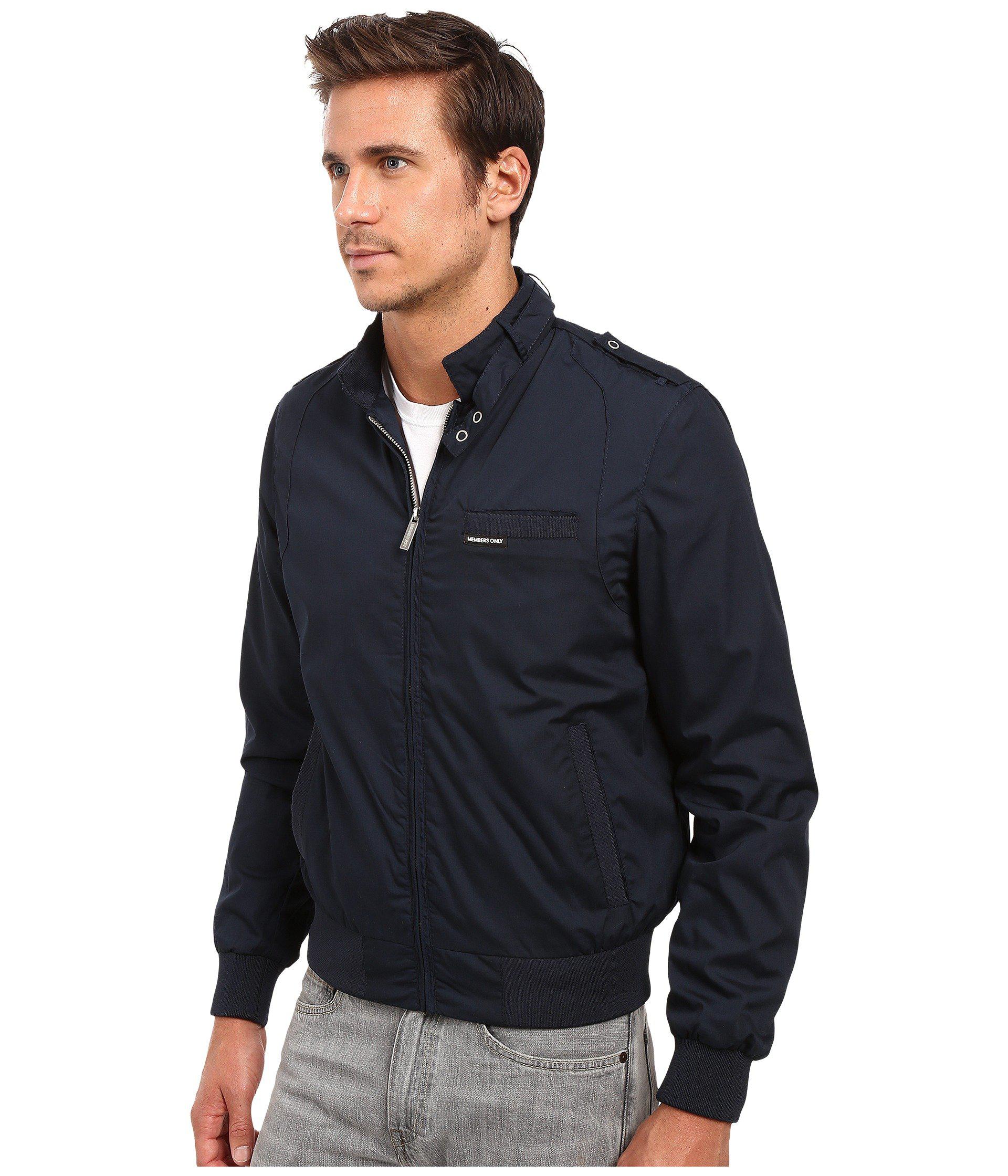 Members Only Cotton Iconic Racer Jacket (navy) Coat in Blue for Men - Lyst