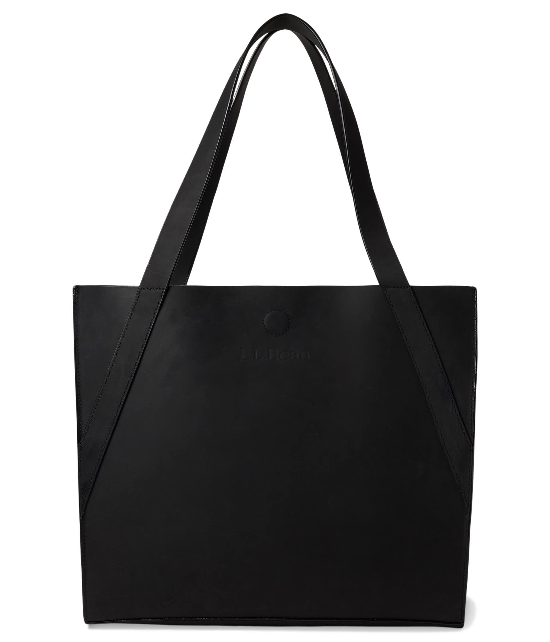 L.L. Bean Stonington Full Grain Leather Tote Bag in Black | Lyst