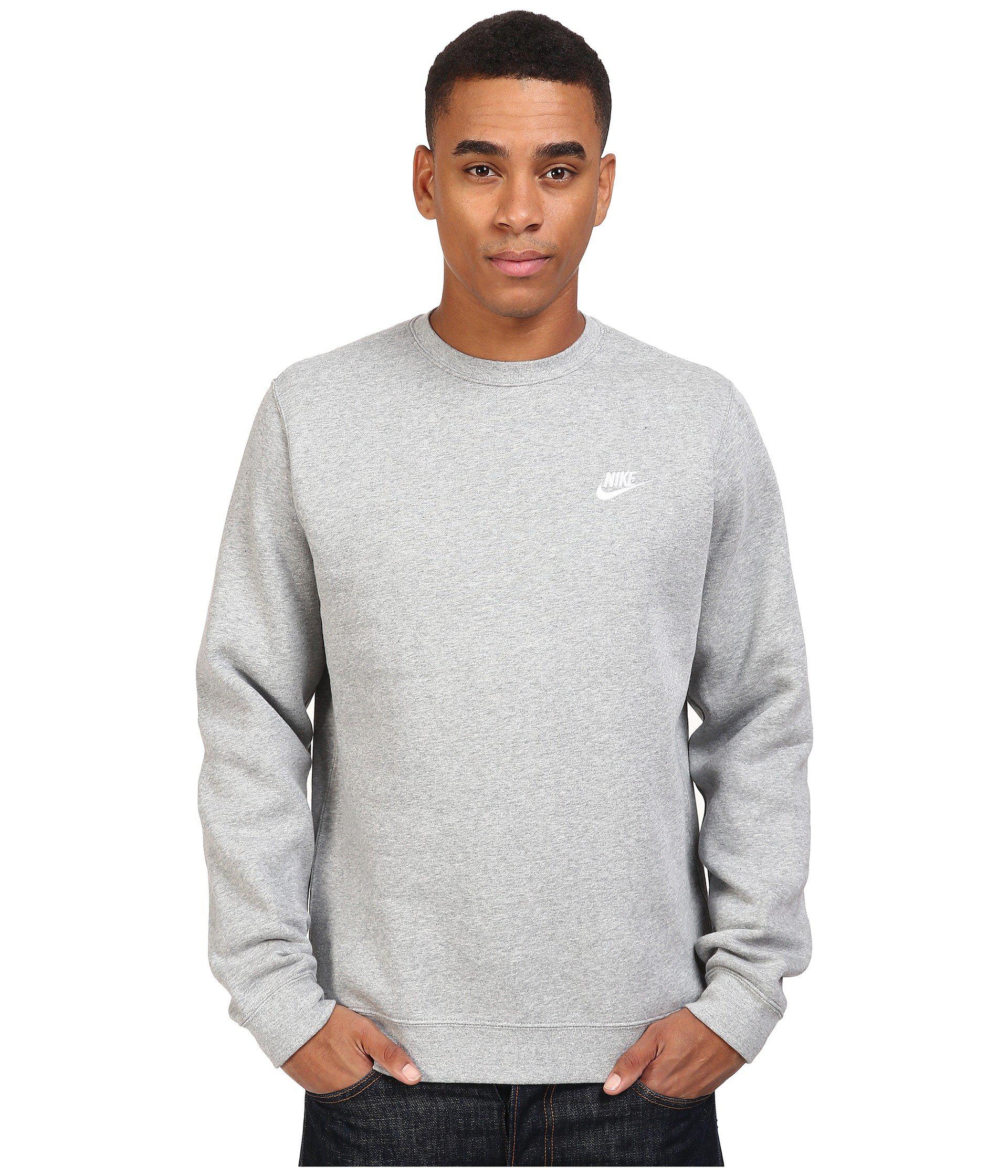 nike club fleece crew white