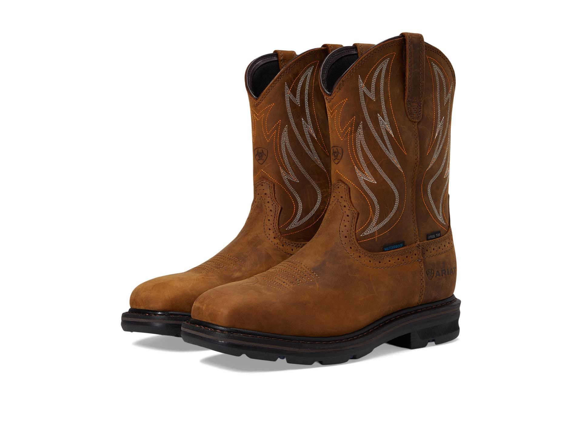 Ariat Sierra Shock Shield Waterproof Steel Toe Work Boot in Brown for