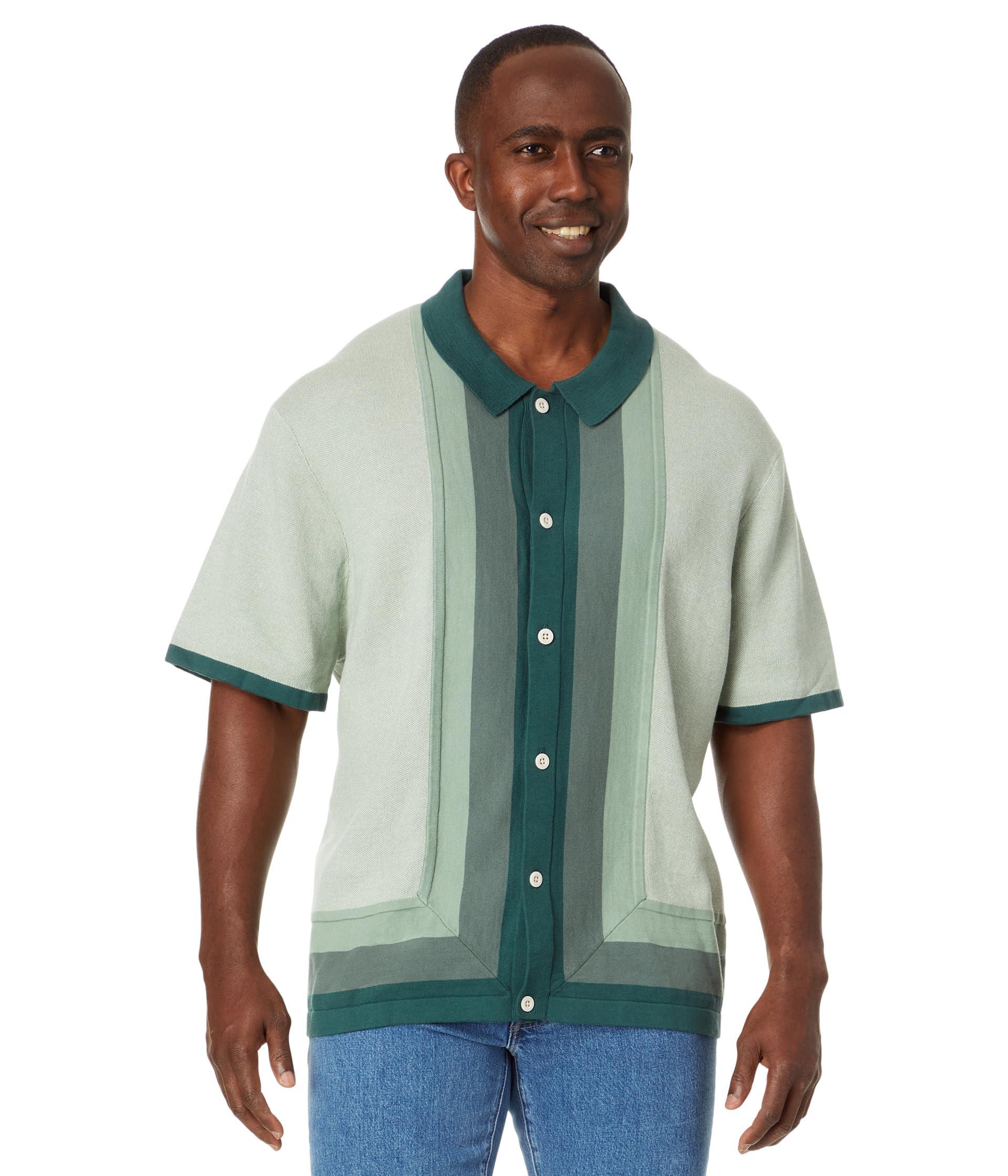 Madewell Button-up Sweater Polo In Stripe in Green for Men | Lyst