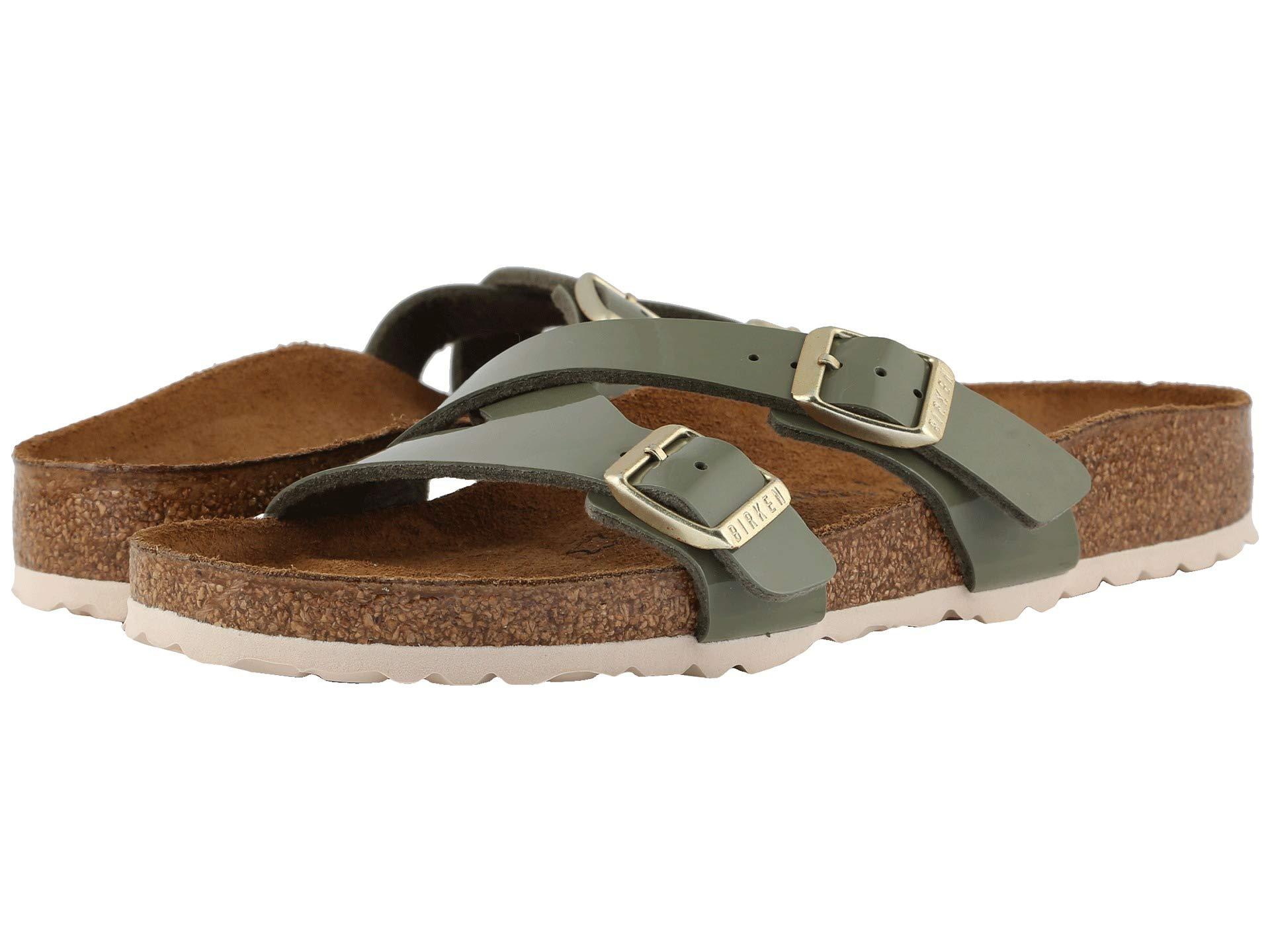 Birkenstock Synthetic Yao (khaki Patent Birko-flor) Women's Sandals - Lyst