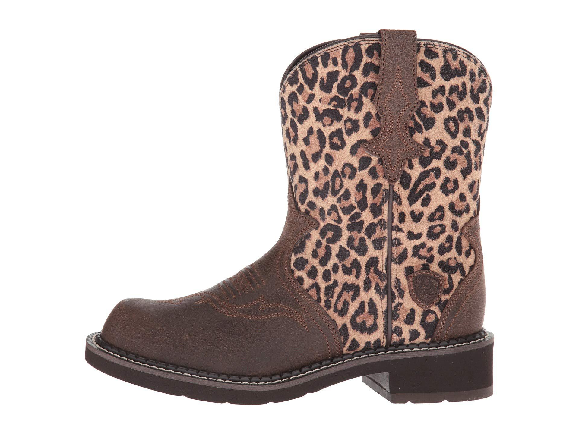 Ariat Leather Fatbaby Heritage Trio (leopard Suede) Cowboy Boots in
