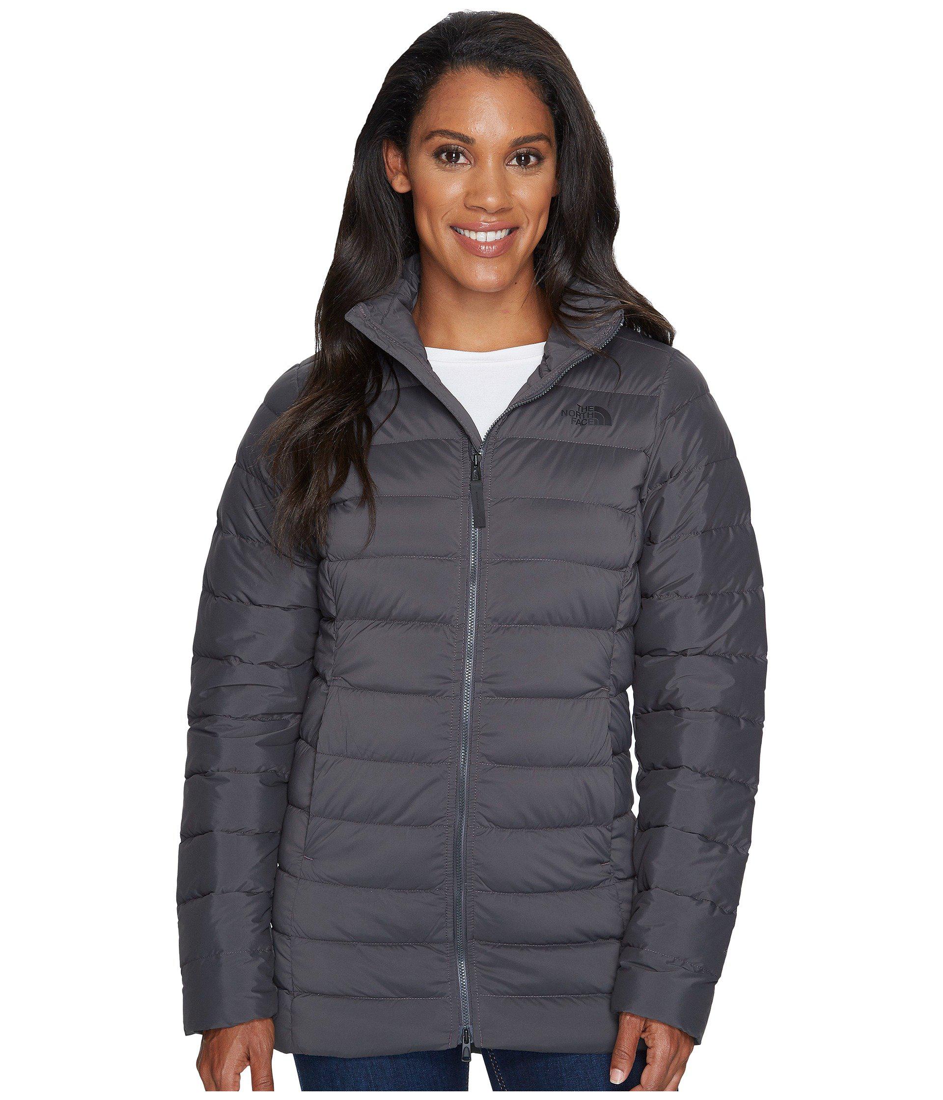 grey north face parka