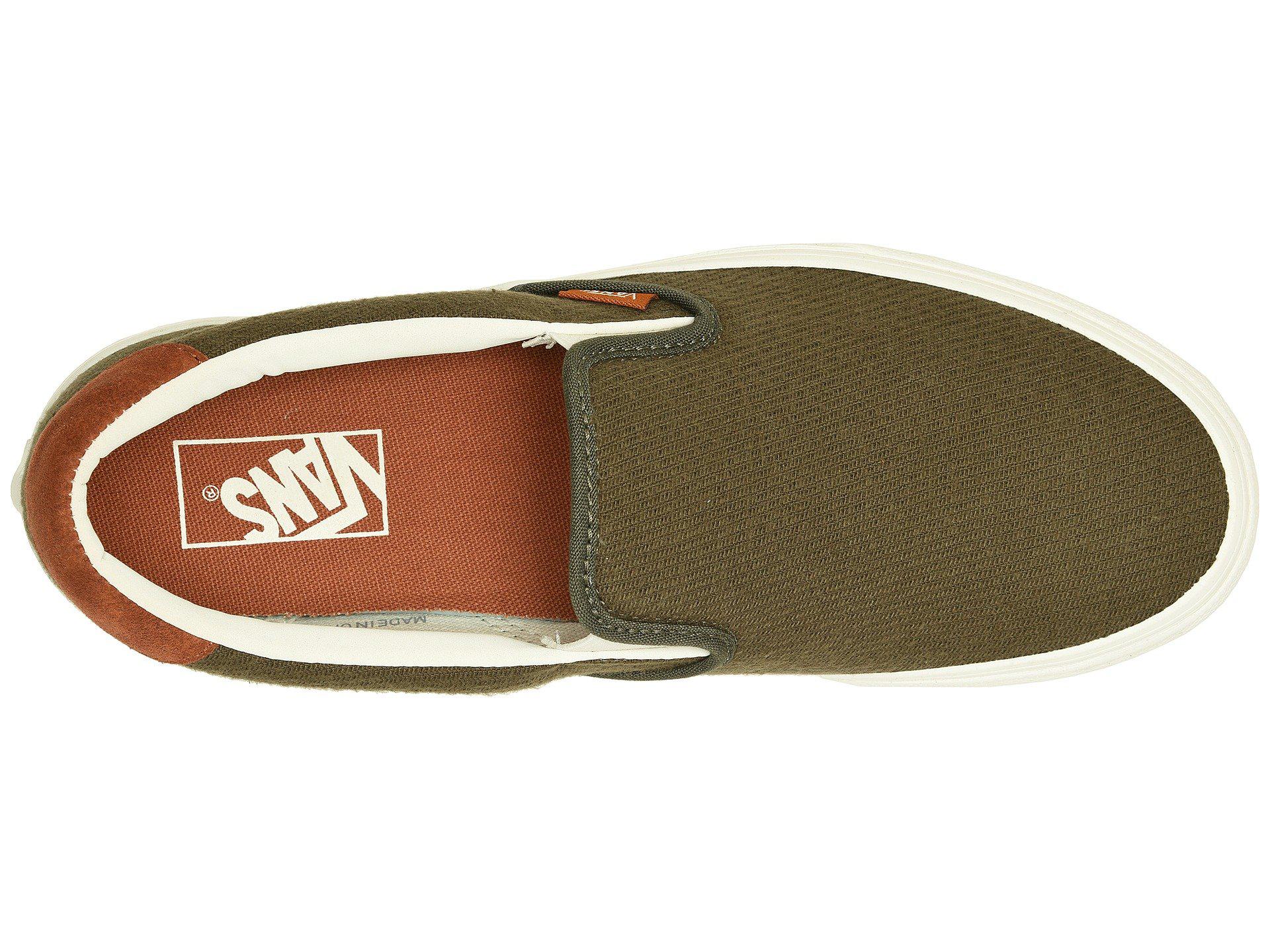 olive green slip on vans