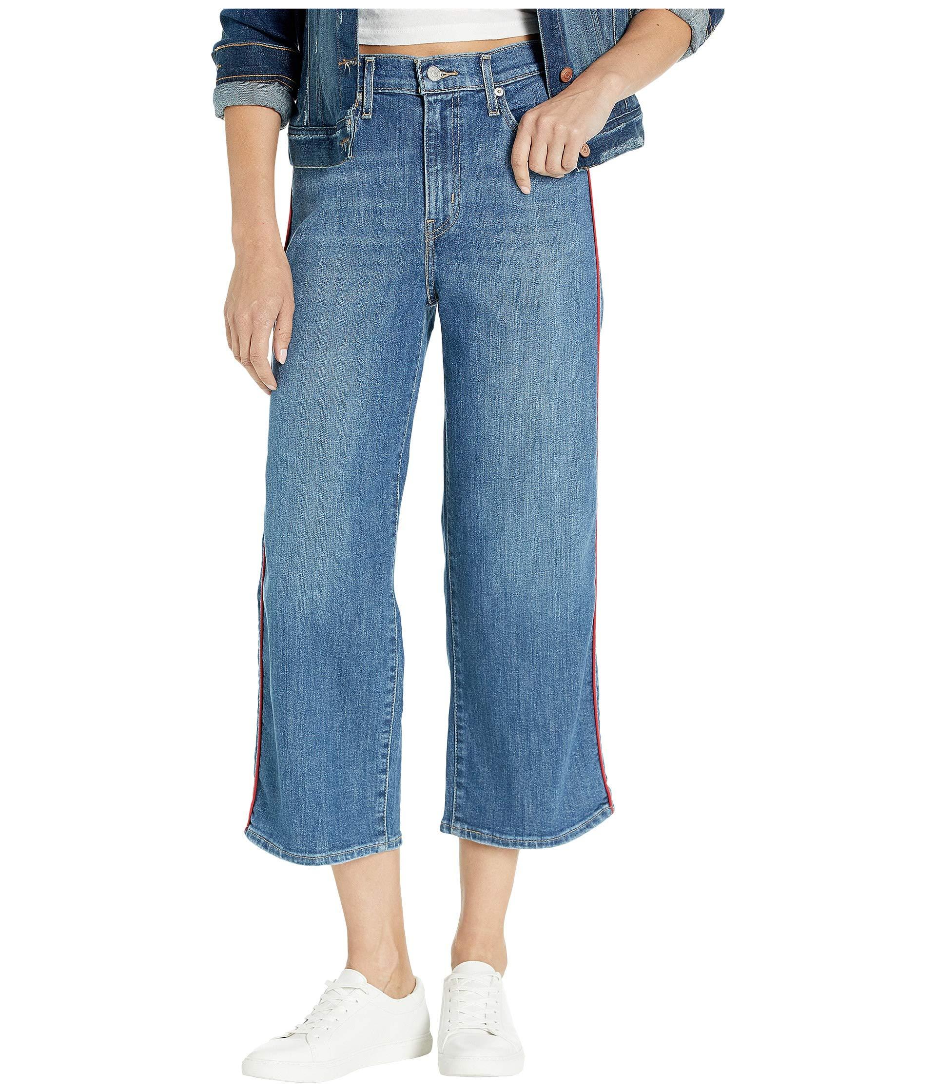 Levi's Mile High Wide Leg Crop Jeans in Blue | Lyst