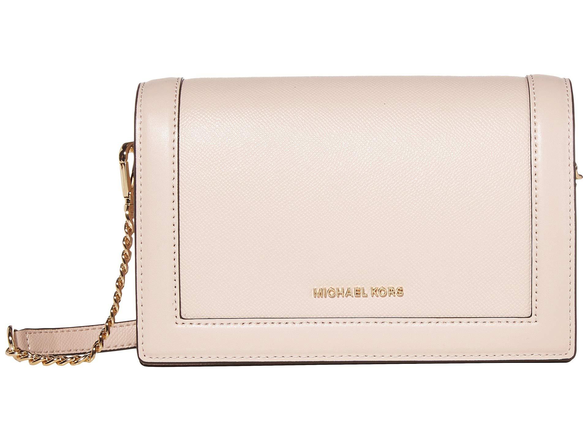 MICHAEL Michael Kors Leather Jet Set Large Full Flap Chain Crossbody in