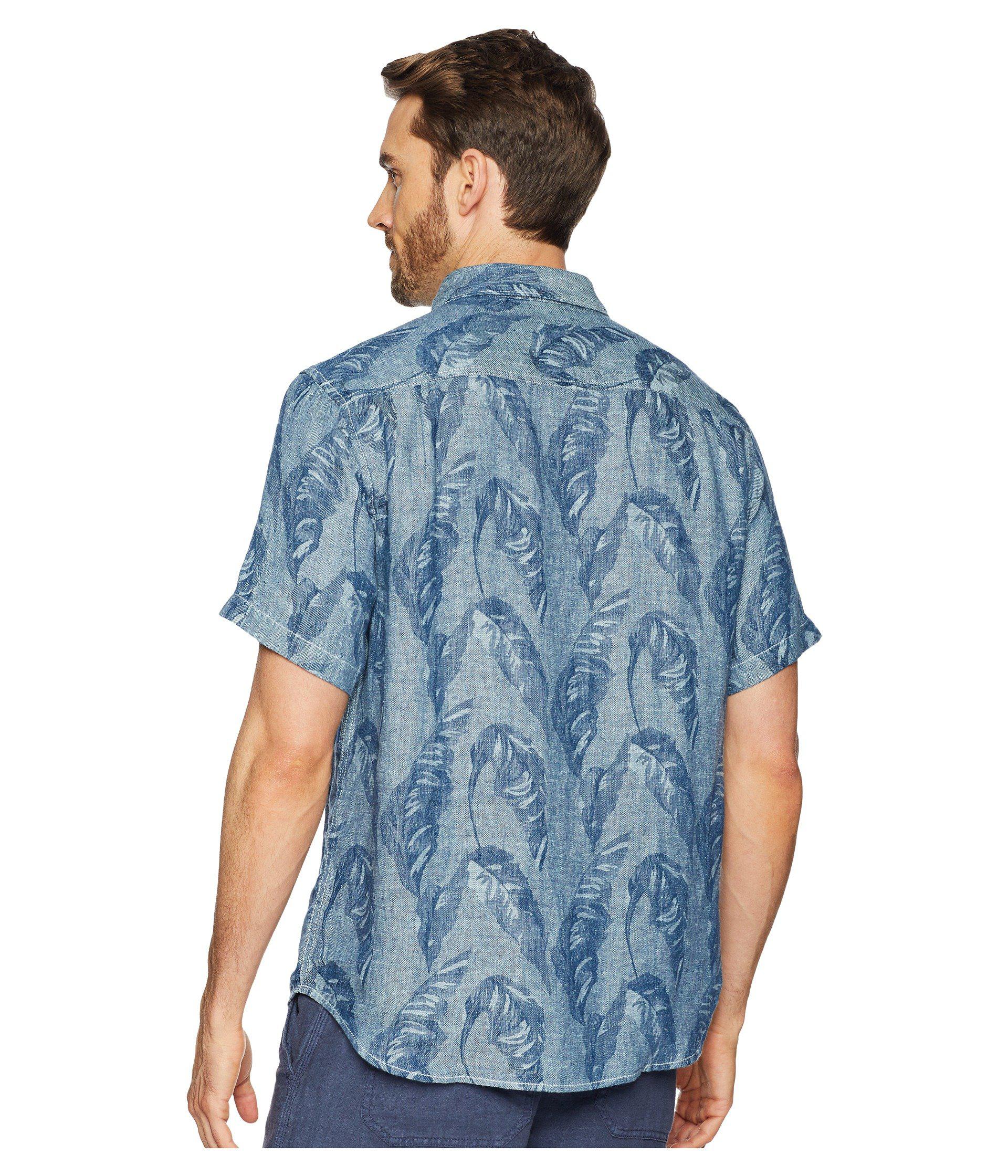 TOMMY BAHAMA men/'s Help Me Fronda LINEN CAMP SHIRT Button Down Ocean Deep LARGE