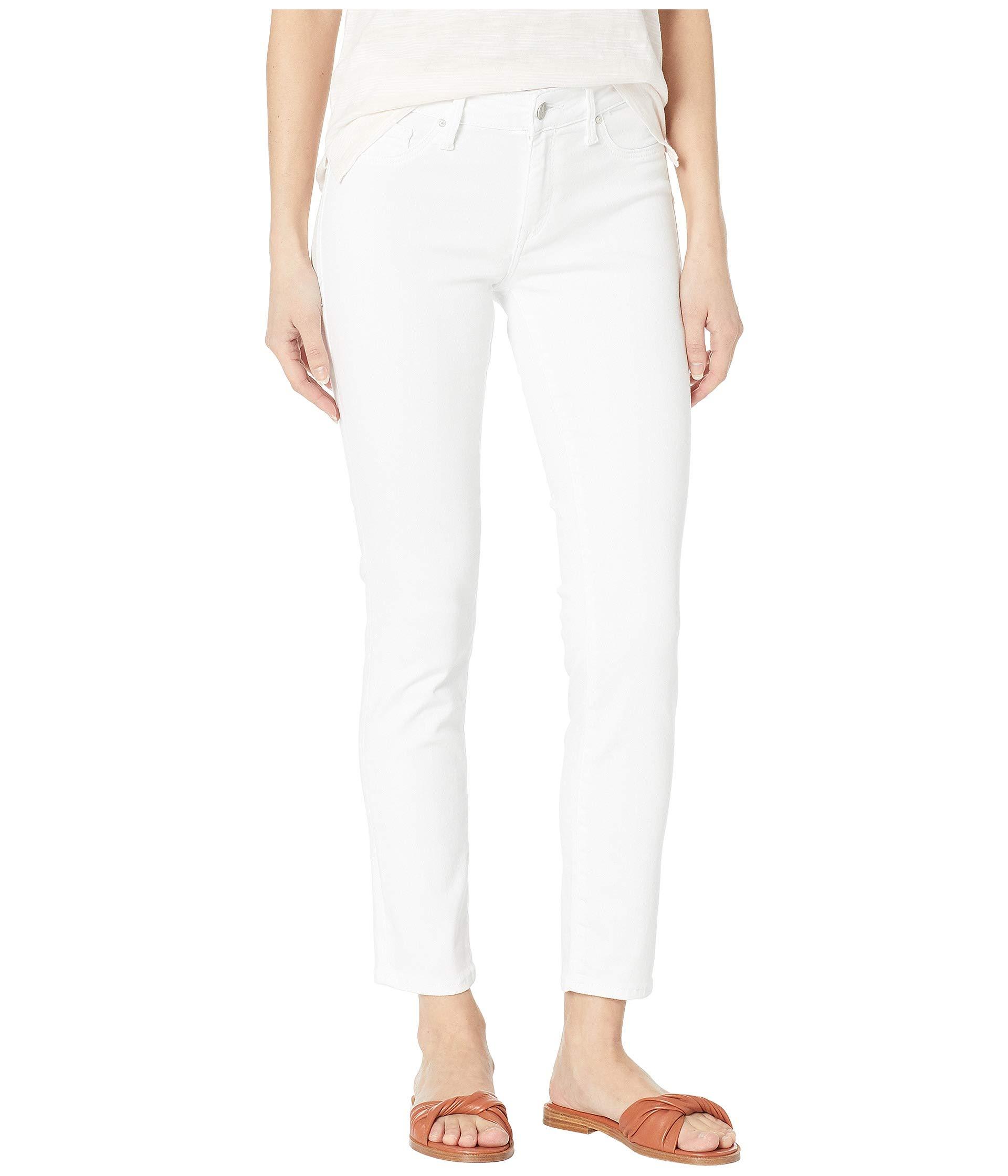 Lyst - Mavi Jeans Adriana Mid-rise Super Skinny Ankle Jeans In Double White Tribeca (double
