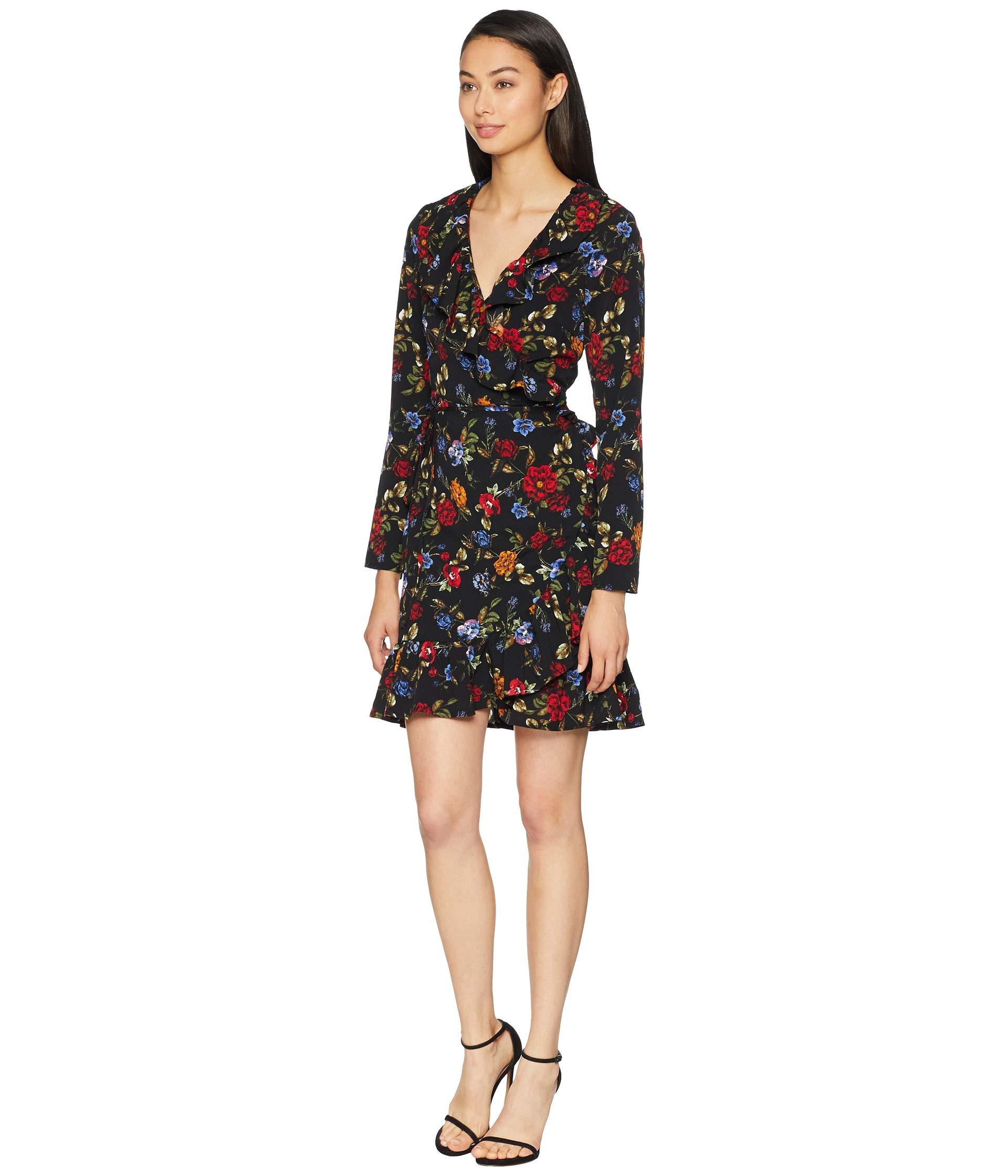 Kensie Synthetic Winter Floral Dress in Black Combo (Black) - Save 84% |  Lyst