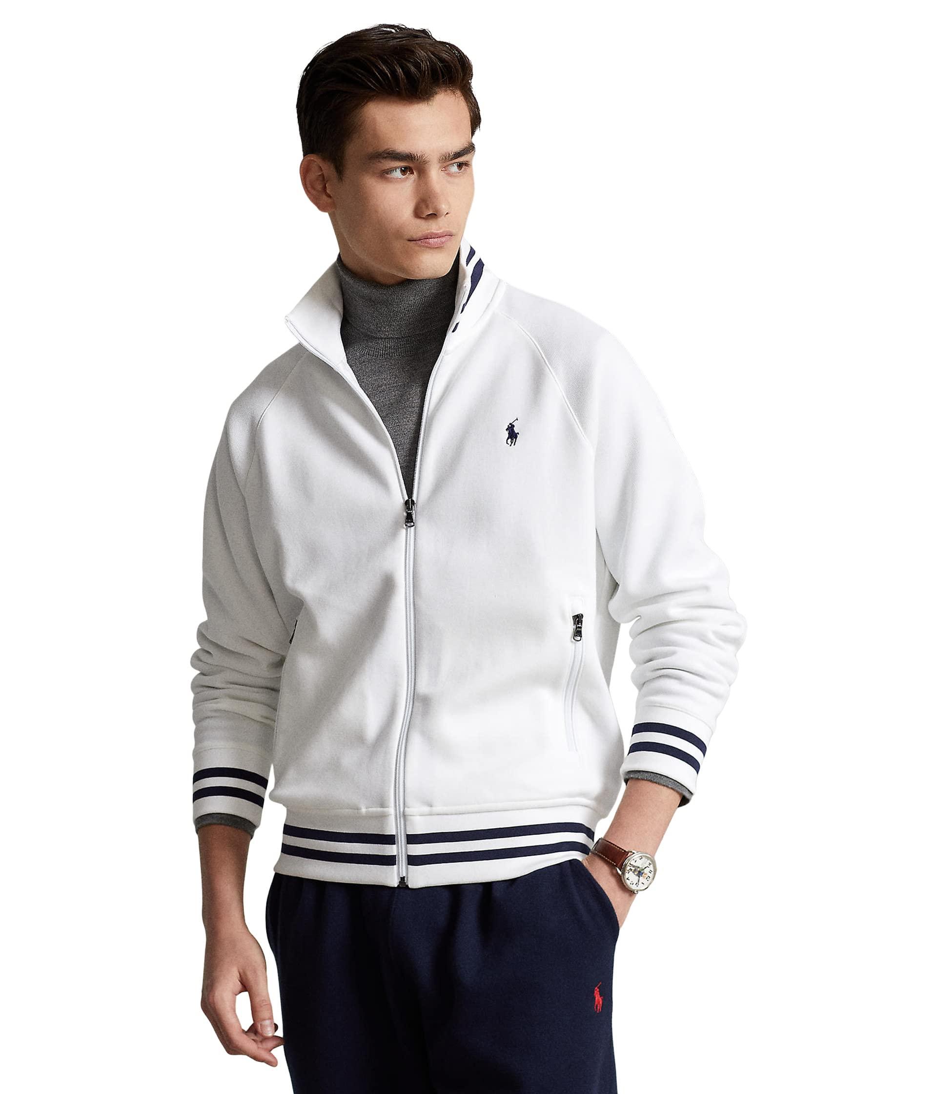 Polo Ralph Lauren Double-knit Track Jacket in White for Men | Lyst