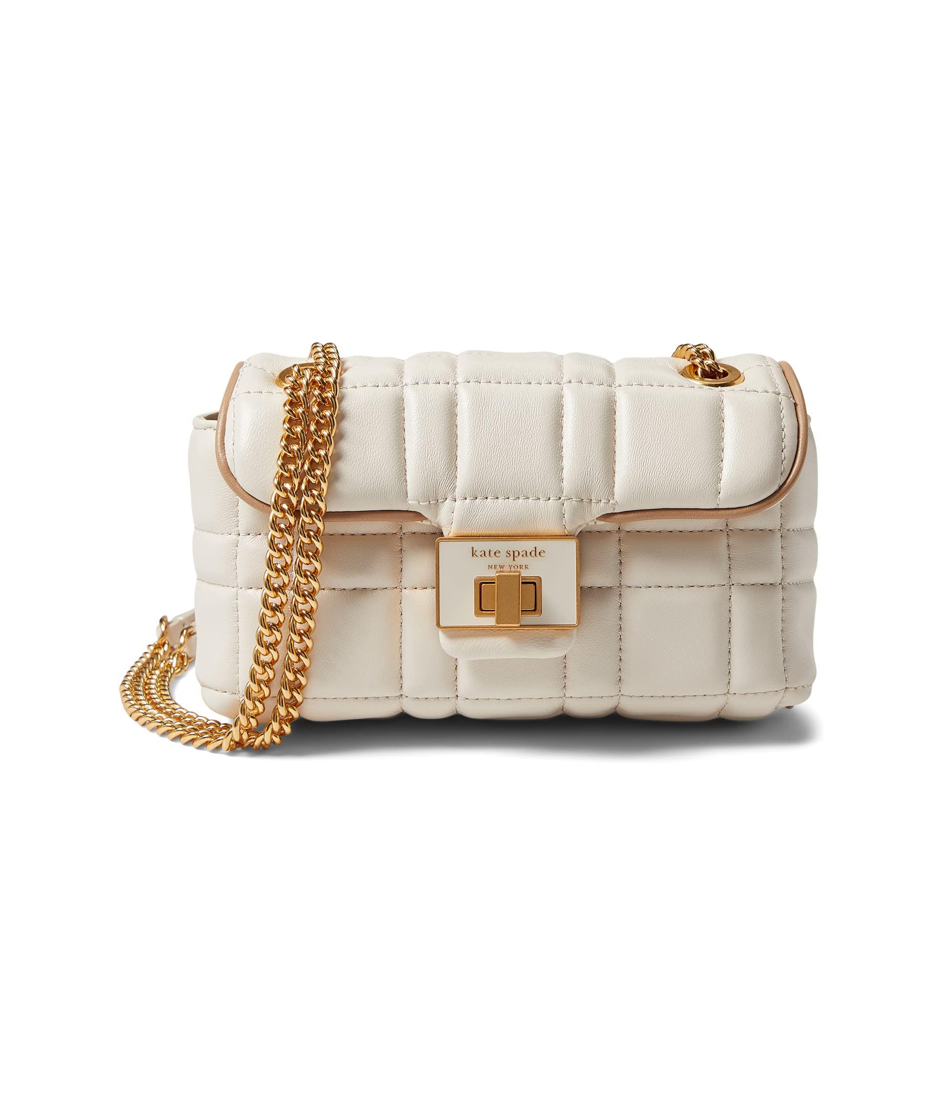 Kate Spade Evelyn Quilted Leather Small Shoulder Crossbody in Natural ...