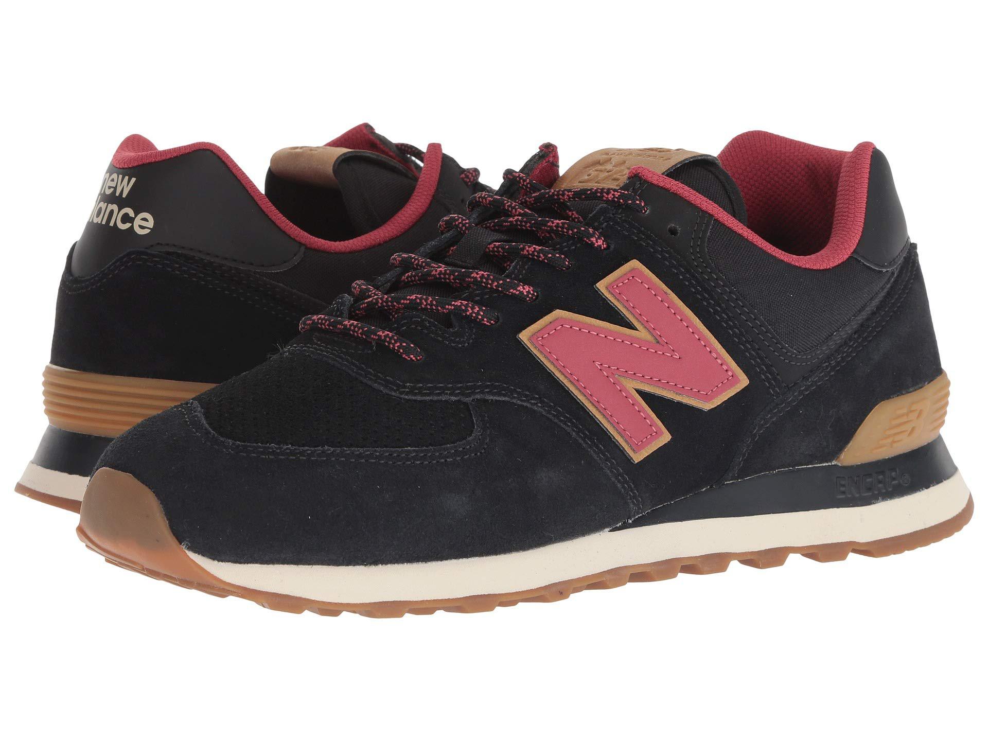 new balance 574 black with earth red 