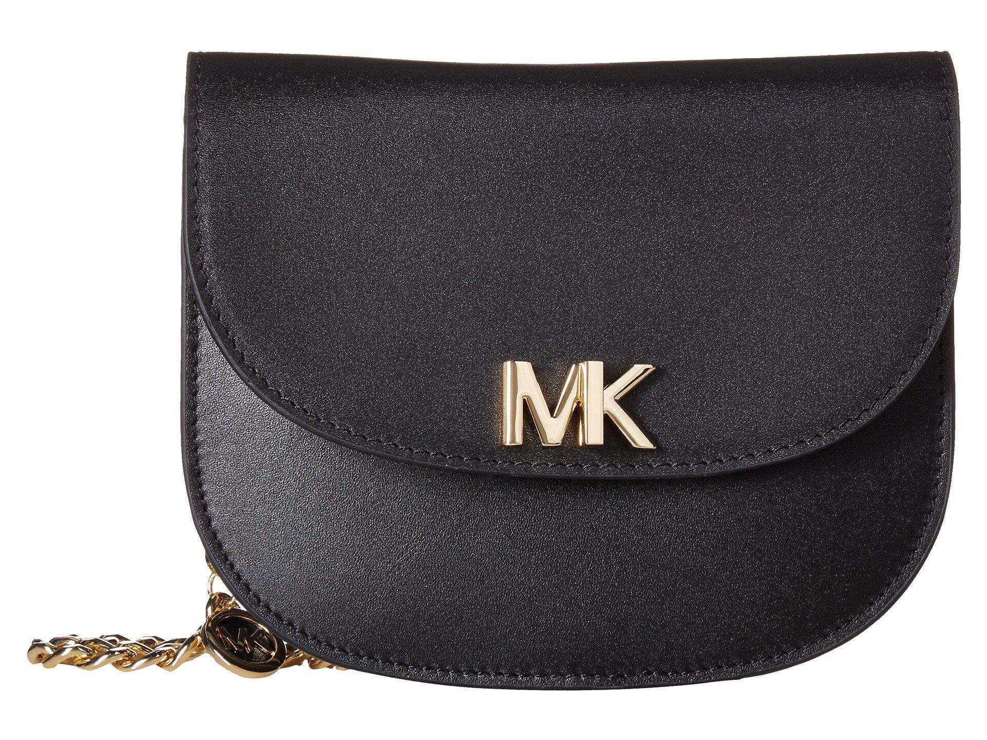 Michael Kors Kids Girls Black Mk Monogram Chain Belt Bag (25cm)