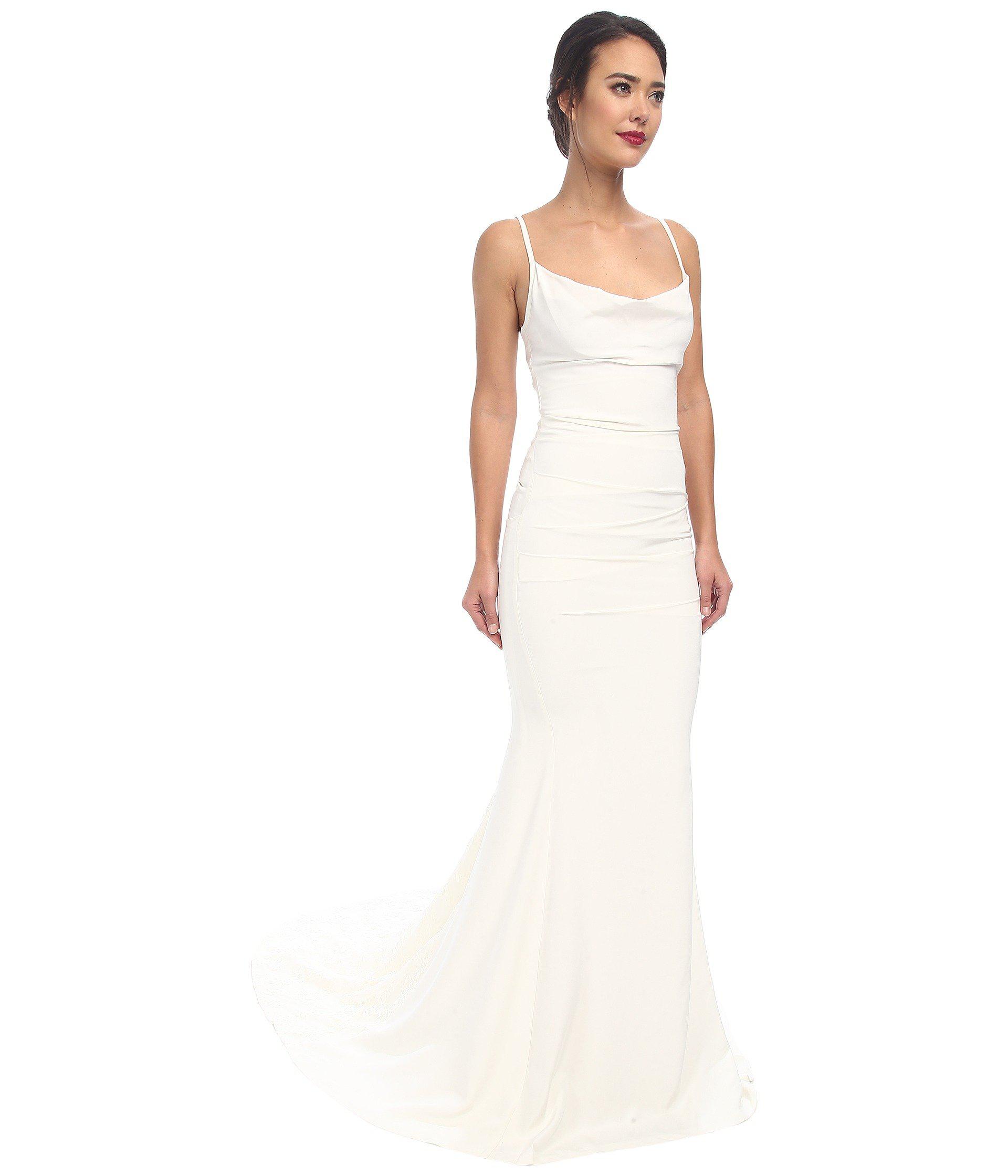 nicole miller hampton lace back gown