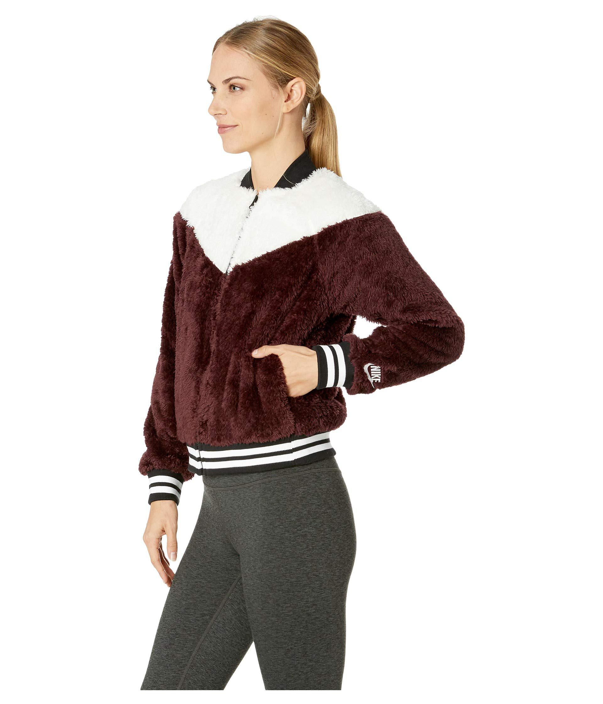 women's nike sportswear sherpa wolf bomber jacket