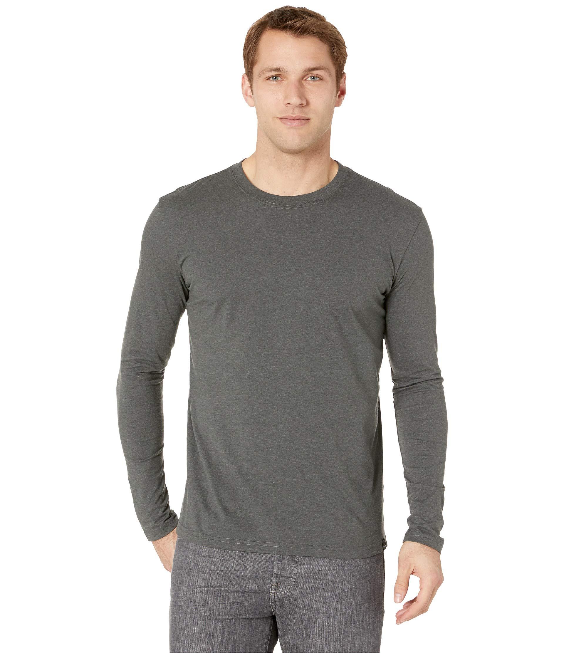 Prana Cotton Long Sleeve T-shirt in Charcoal Heather (Gray) for Men - Lyst