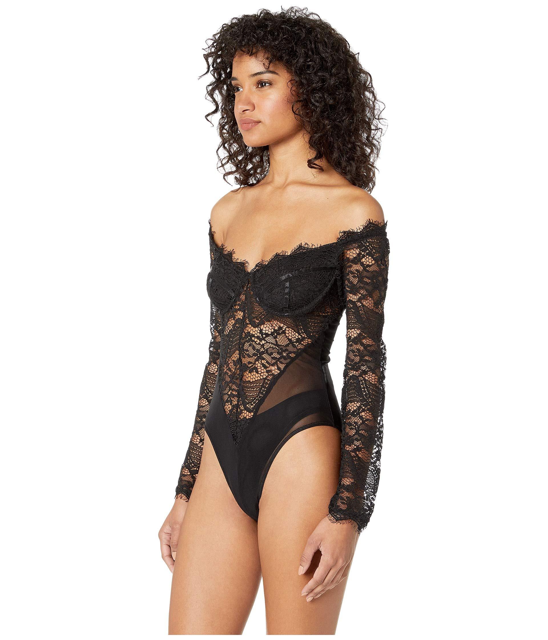 bardot lace bodysuit