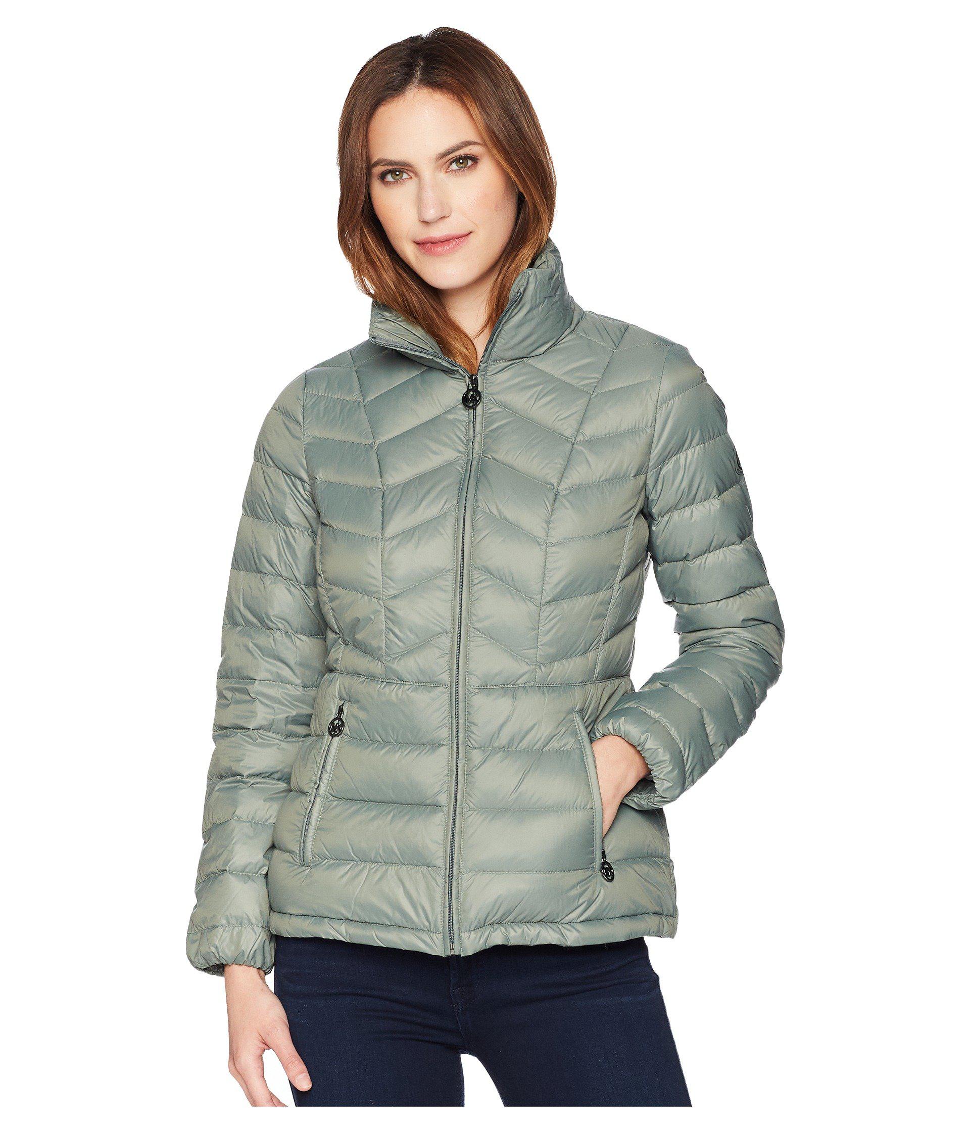 MICHAEL Michael Kors Synthetic Short Quilted Packable Down in Light Sage ( Green) | Lyst