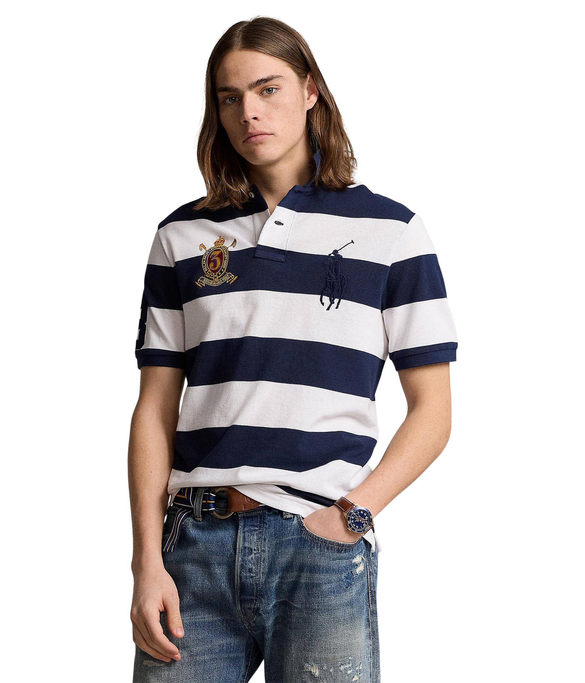 Polo Ralph Lauren Custom Slim Fit Big Pony Crest Mesh Polo in Blue for ...