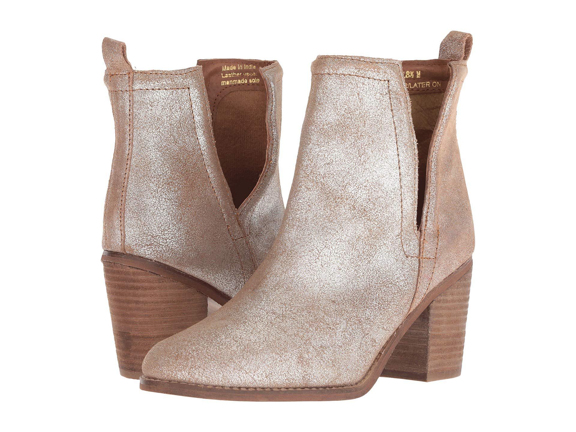 gold Metallic Suede) Boots - Lyst