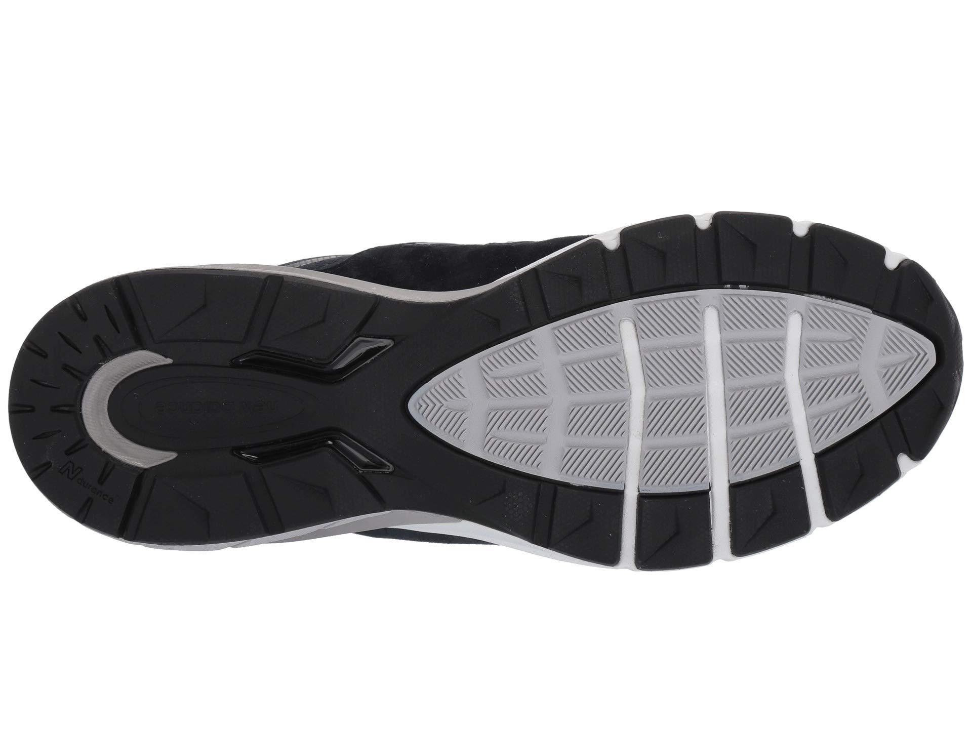 New Balance Leather 990v5 in Navy/Silver (Blue) for Men - Lyst