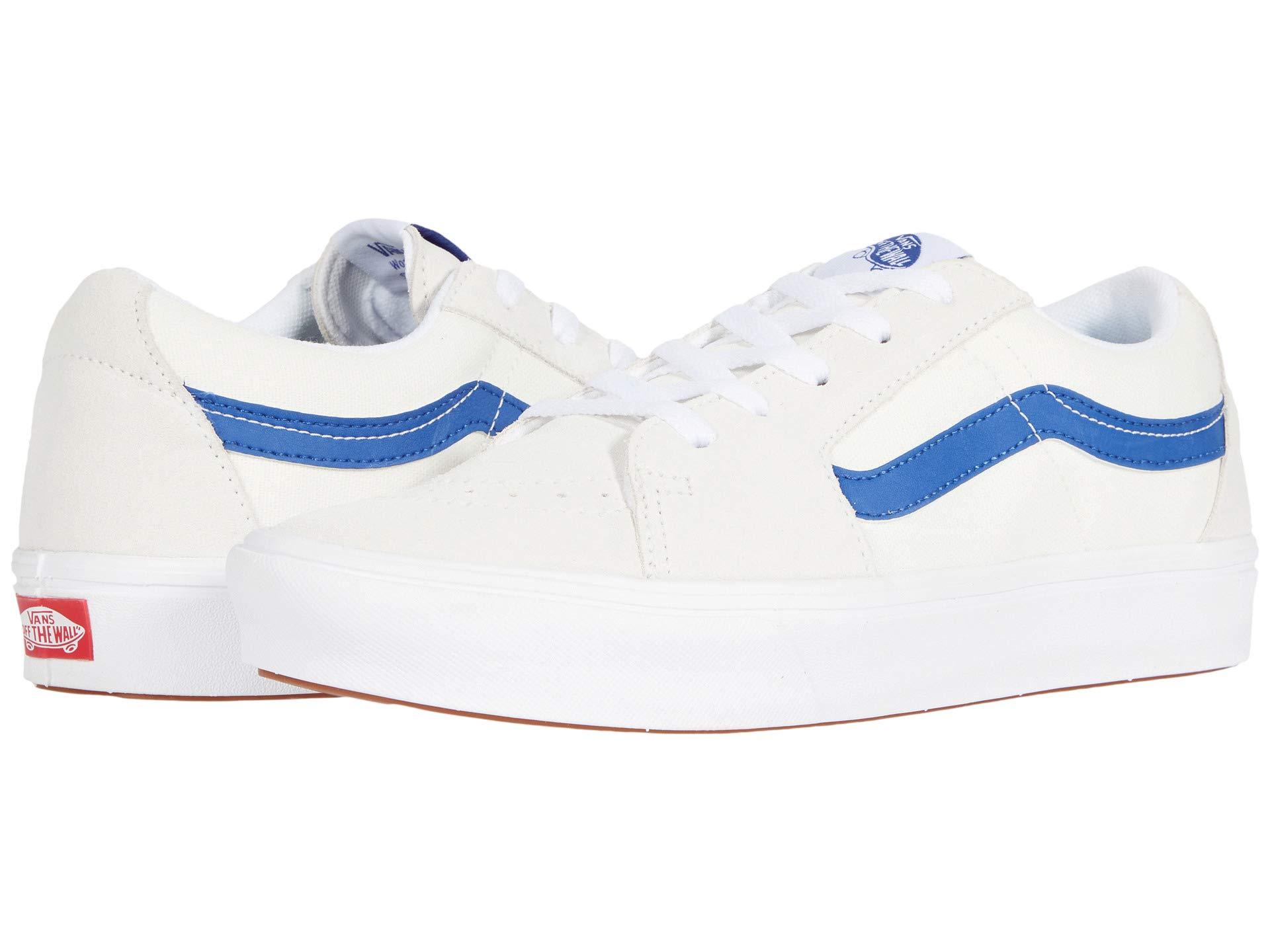 Vans Canvas Comfycush Sk8low in White (Blue) Lyst