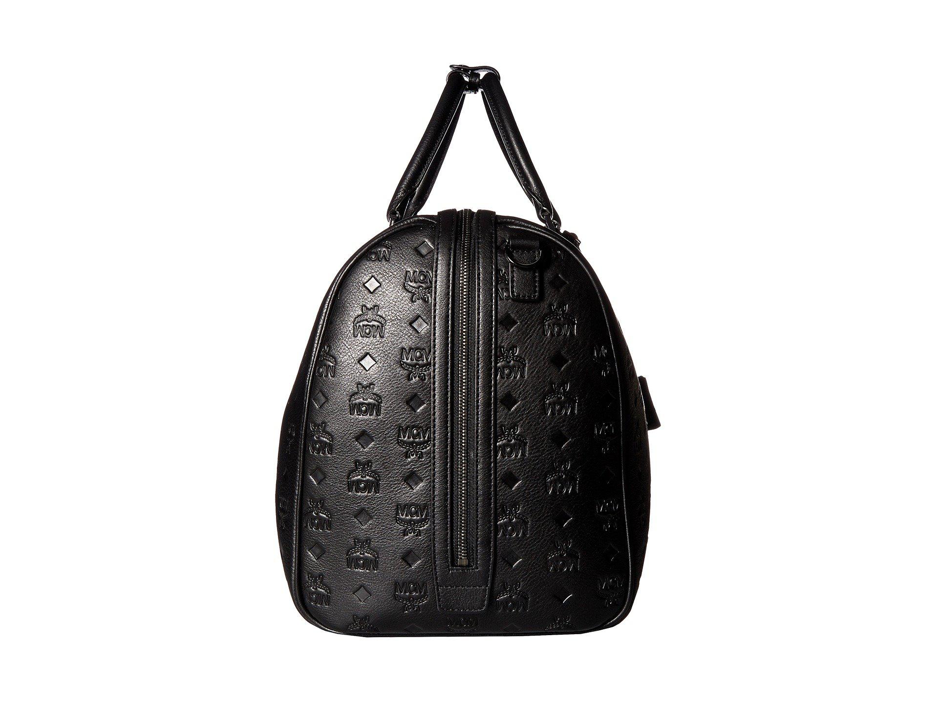 Mcm Ottomar Monogrammed Leather Backpack - Black
