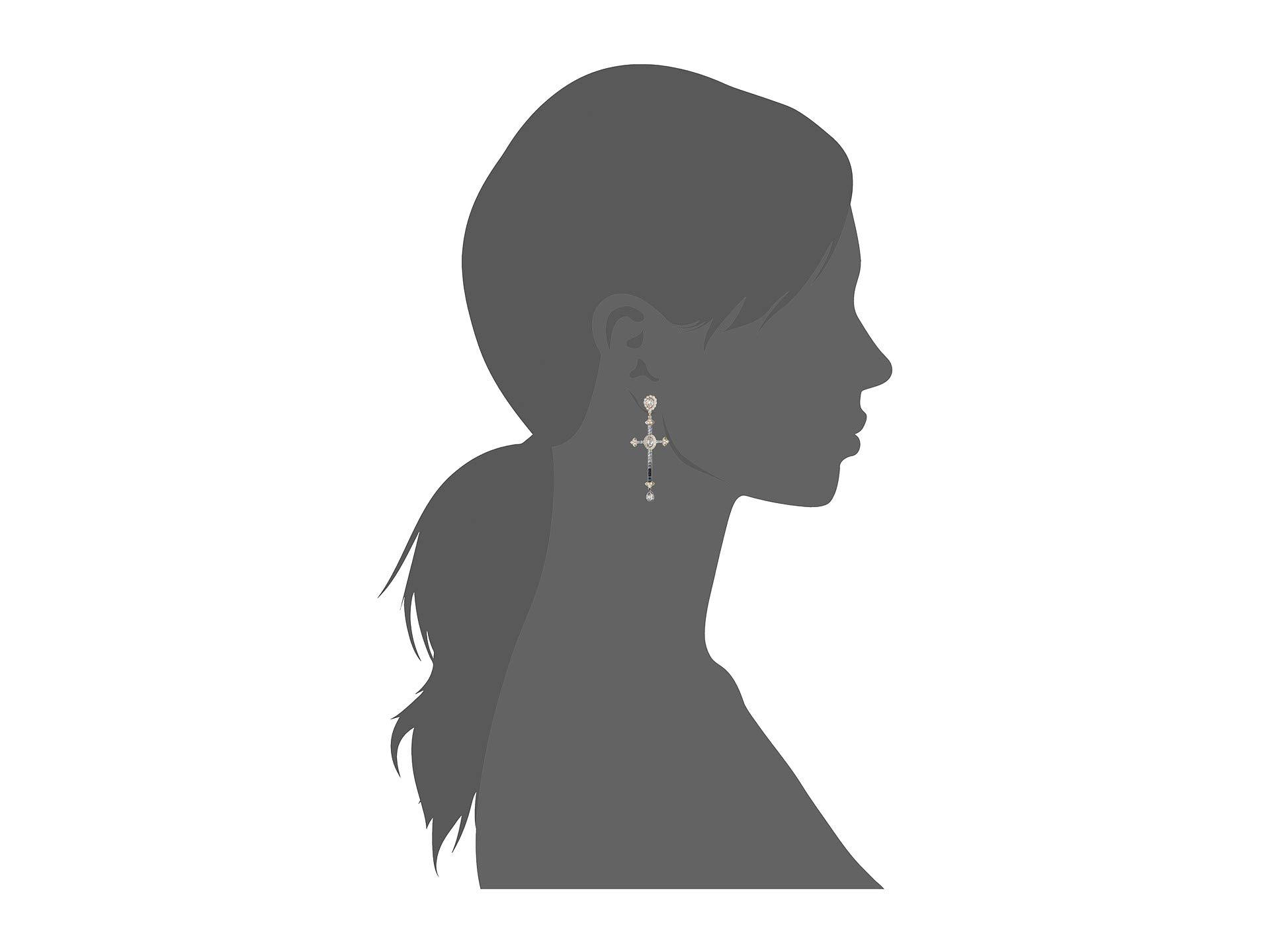 Swarovski Millennium Cross Pierced Earrings (dark Multi) Earring | Lyst