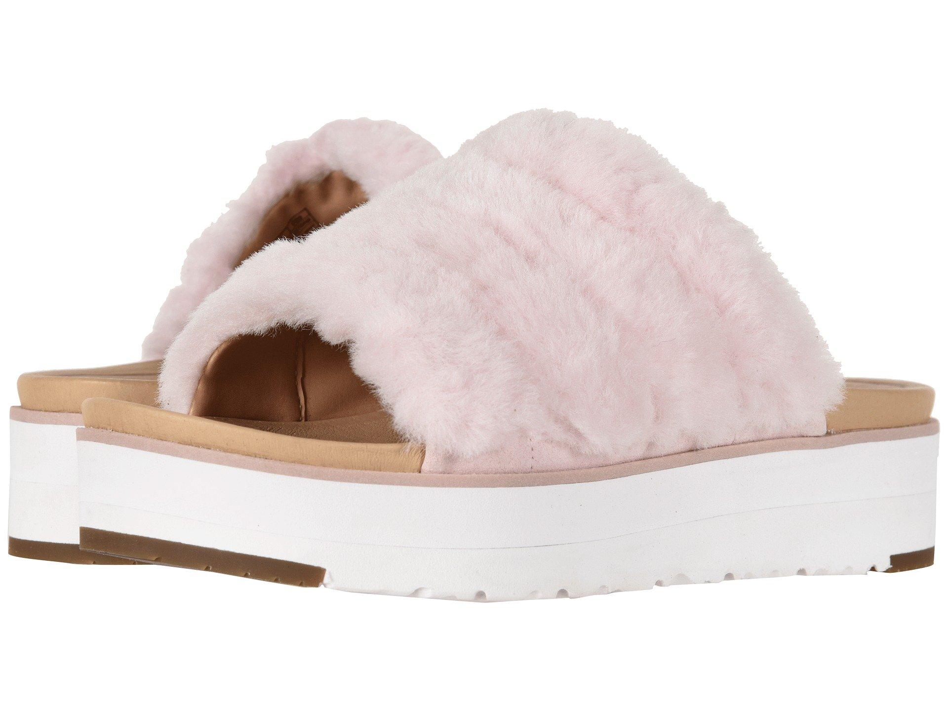 ugg pink fur sandals