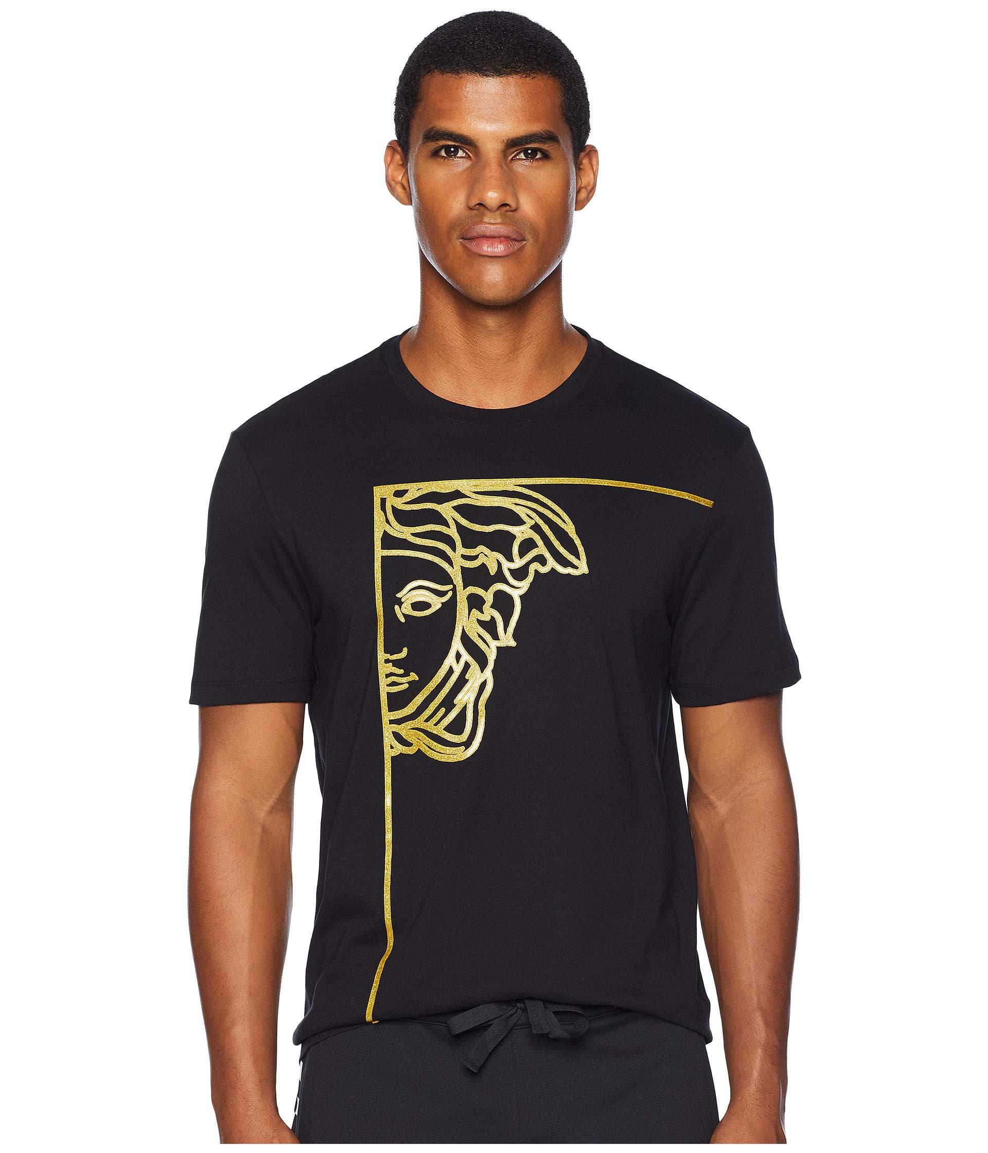 Versace Gold Half Medusa Tee (black/gold) Men's T Shirt for Men | Lyst